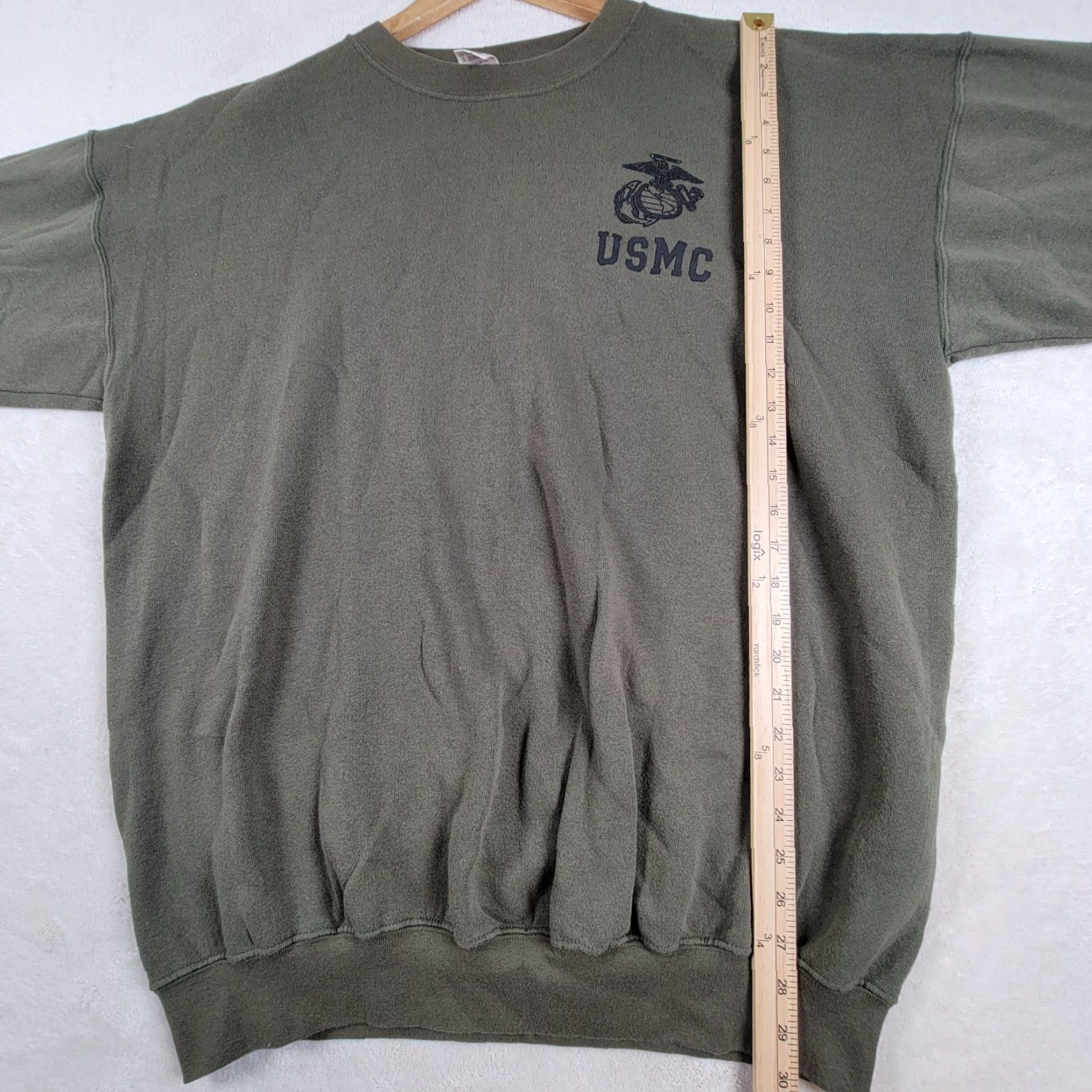 Vintage VINTAGE USMC Sweatshirt Crewneck XL Green United States Made In USA Mens Pullover Casual 90s Military Size US XL / EU 56 / 4 - 6 Thumbnail