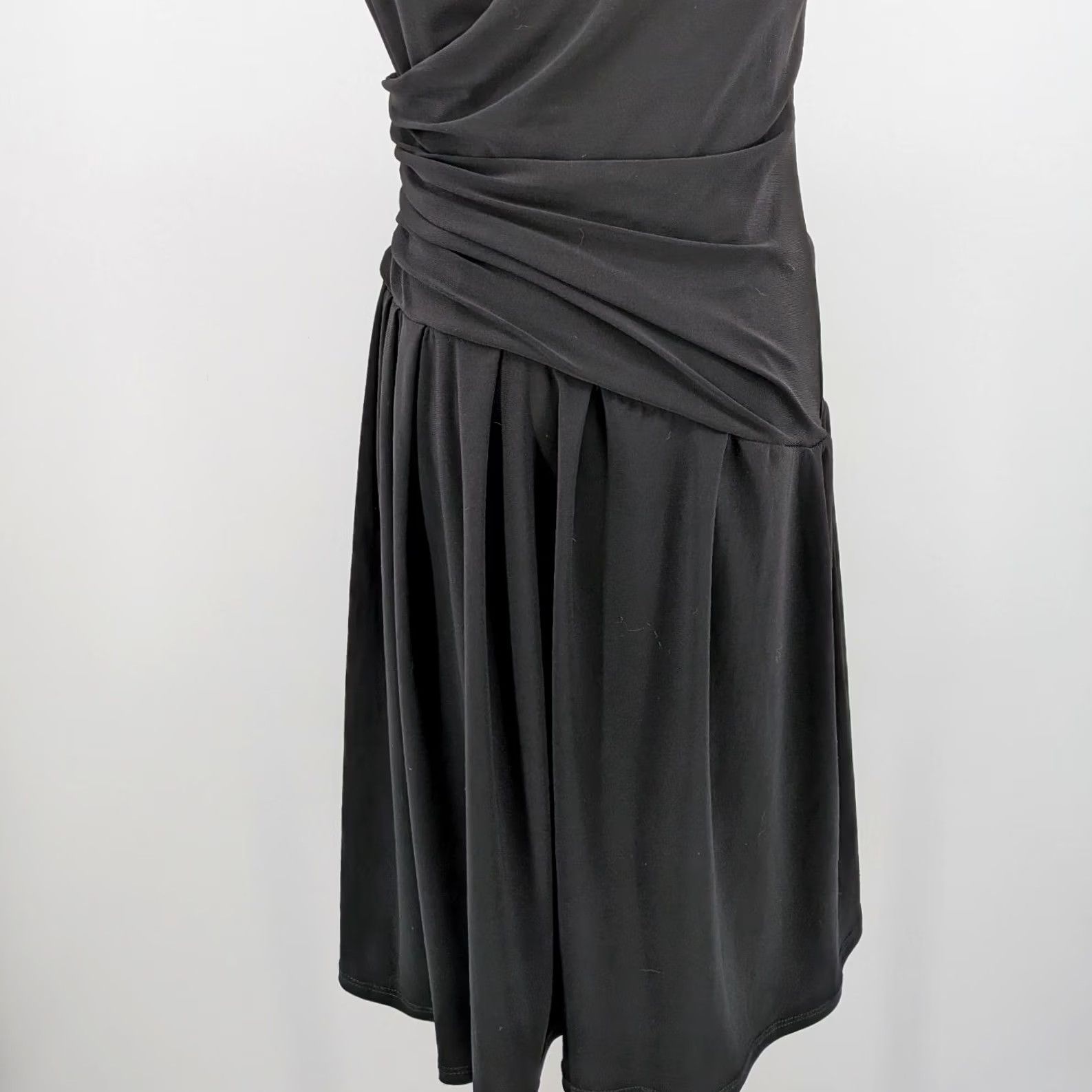 Essentials Essential A.B.S. Little Black Dress Faux Wrap Sleeveless Cocktail Sz 4 Dress Black Womens Mini Short 4 Size S / US 4 / IT 40 - 2 Thumbnail