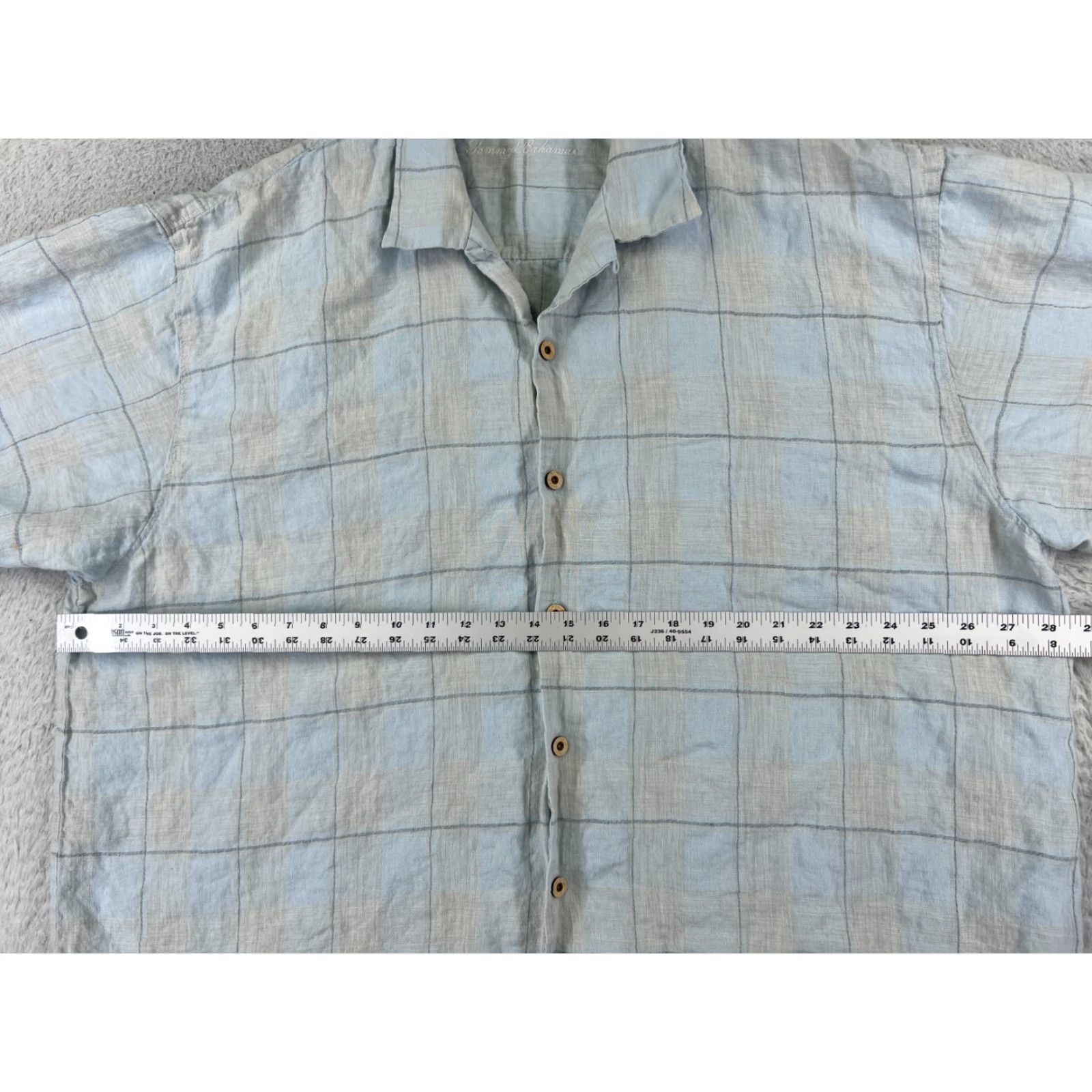 Tommy Bahama Tommy Bahama Shirt Men 2XL Blue Plaid Linen Short Sleeve Button-Up Hawaiian Aloha Beach Resort 100% Linen Button Size US XXL / EU 58 / 5 - 7 Thumbnail