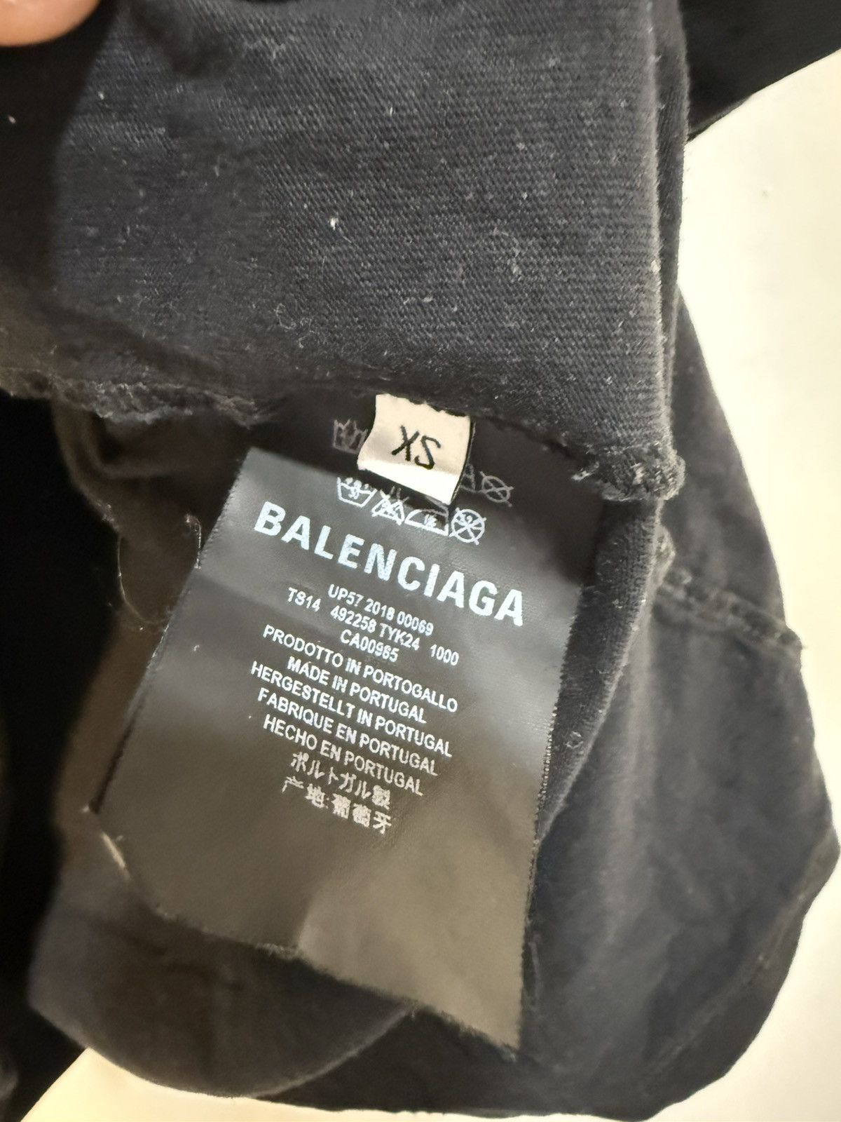 Balenciaga Balenciaga Black Oversized Logo Printed Cotton T-shirt Size US XS / EU 42 / 0 - 4 Thumbnail
