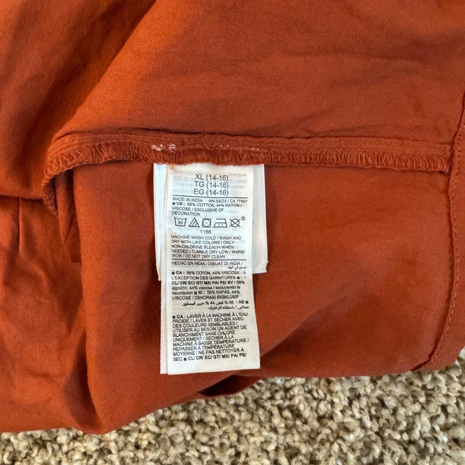 Old Navy Old Navy Girls XL Rust Orange Flutter Sleeve Top Size XL / US 12-14 / IT 48-50 - 3 Thumbnail