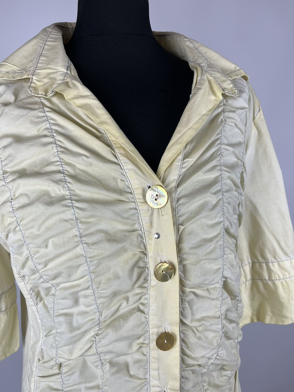 Elisa Cavaletti BOTTEGA ELISA CAVALETTI Size XXL-XL Yellow Blouse (0326) Size XL / US 12-14 / IT 48-50 - 4 Thumbnail