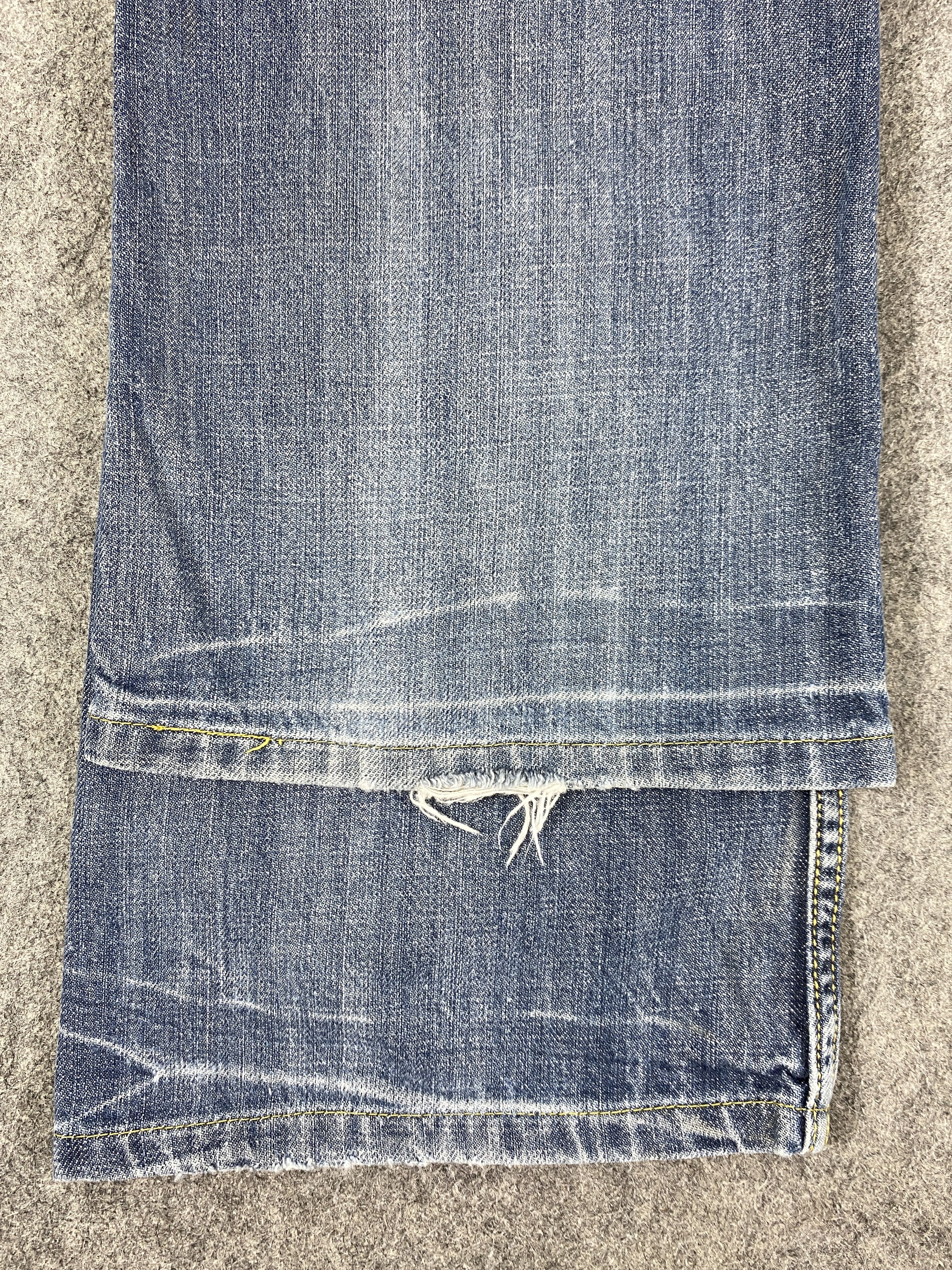 Japanese Brand Distressed Blue Vintage Genoese Flare Jeans 31x29.5 - JN3277 Size US 31 - 10 Thumbnail