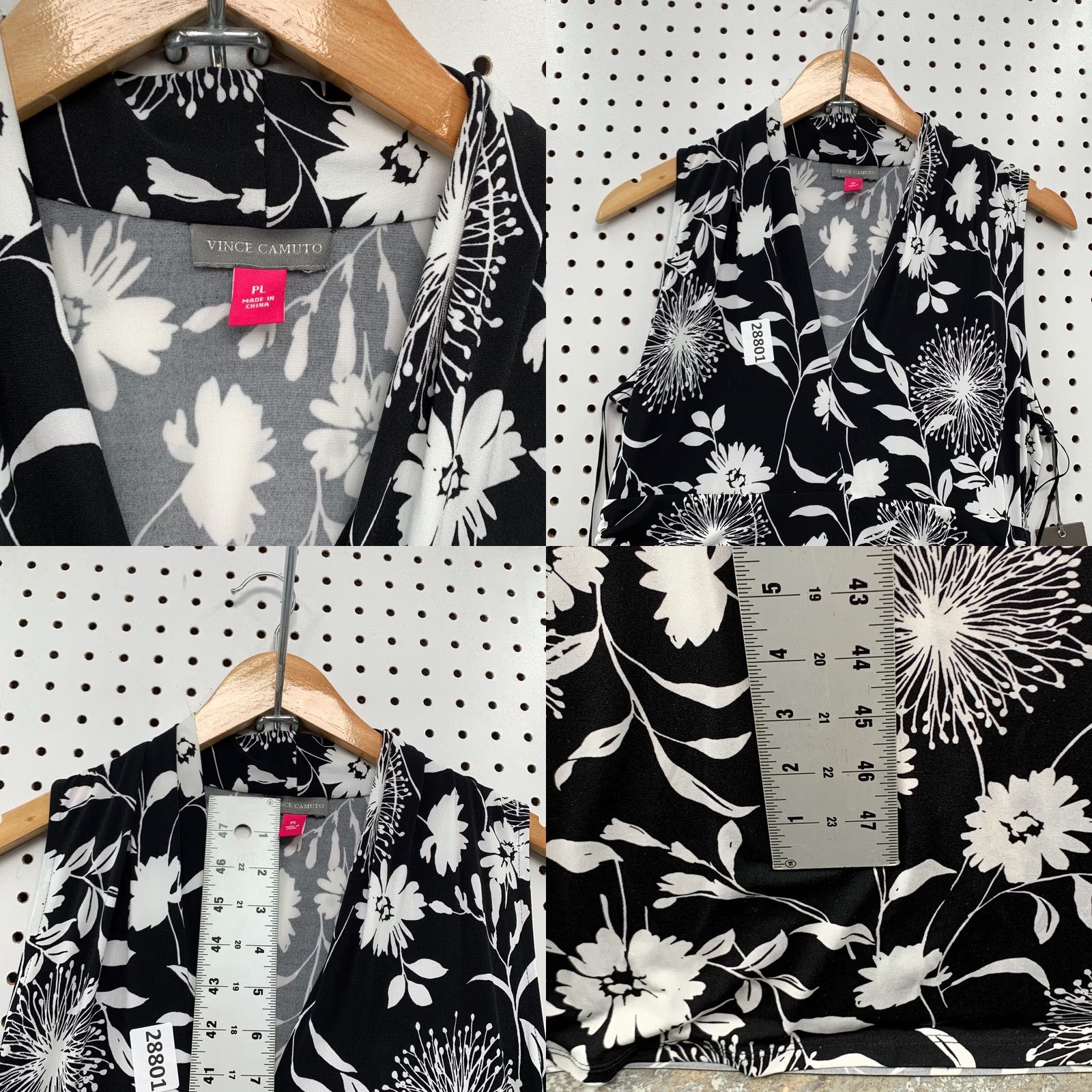 Vince Camuto Vince Camuto Maxi Slip Dress Black Floral L Petite Large Womens Dress Size L / US 10 / IT 46 - 8 Thumbnail