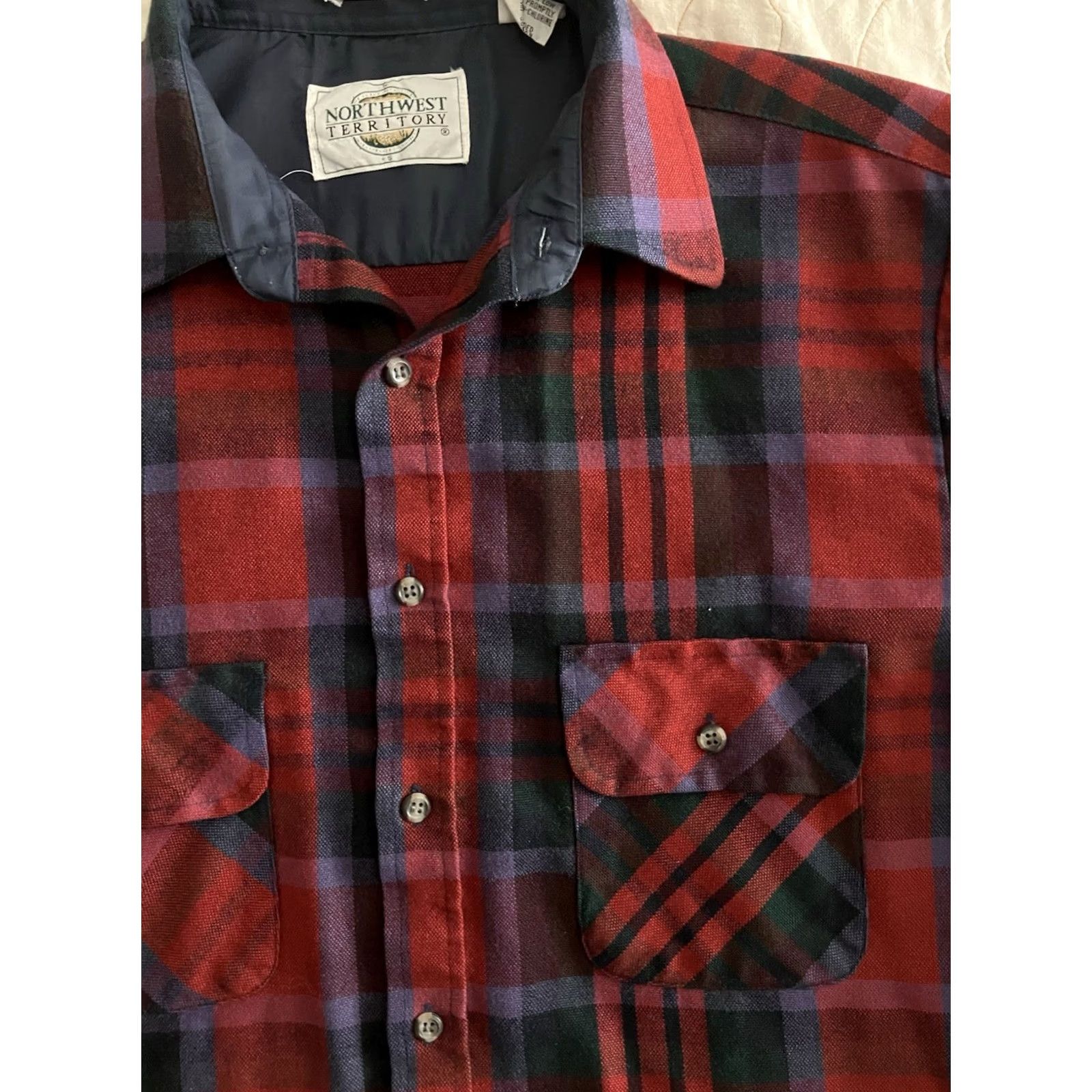 Vintage Northwest Territory Shirt Mens M Red Plaid Flannel Button Up Long Sleeve Collared Size US M / EU 48-50 / 2 - 2 Thumbnail