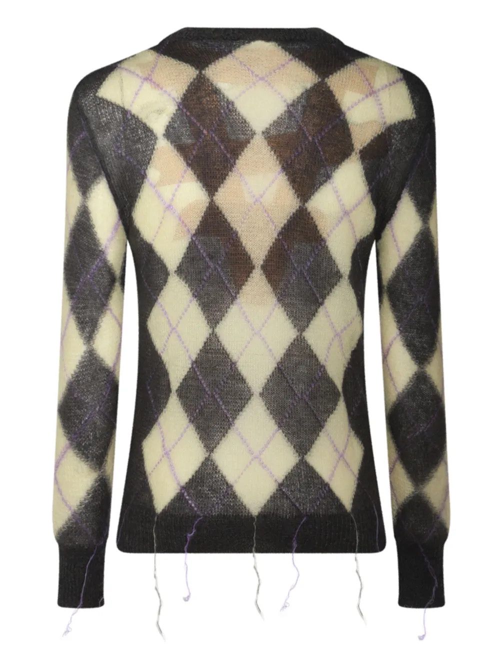 Marni o1w1db11125 Argyle V-Neck Sweater in Grey/Yellow Size US M / EU 48-50 / 2 - 2 Thumbnail