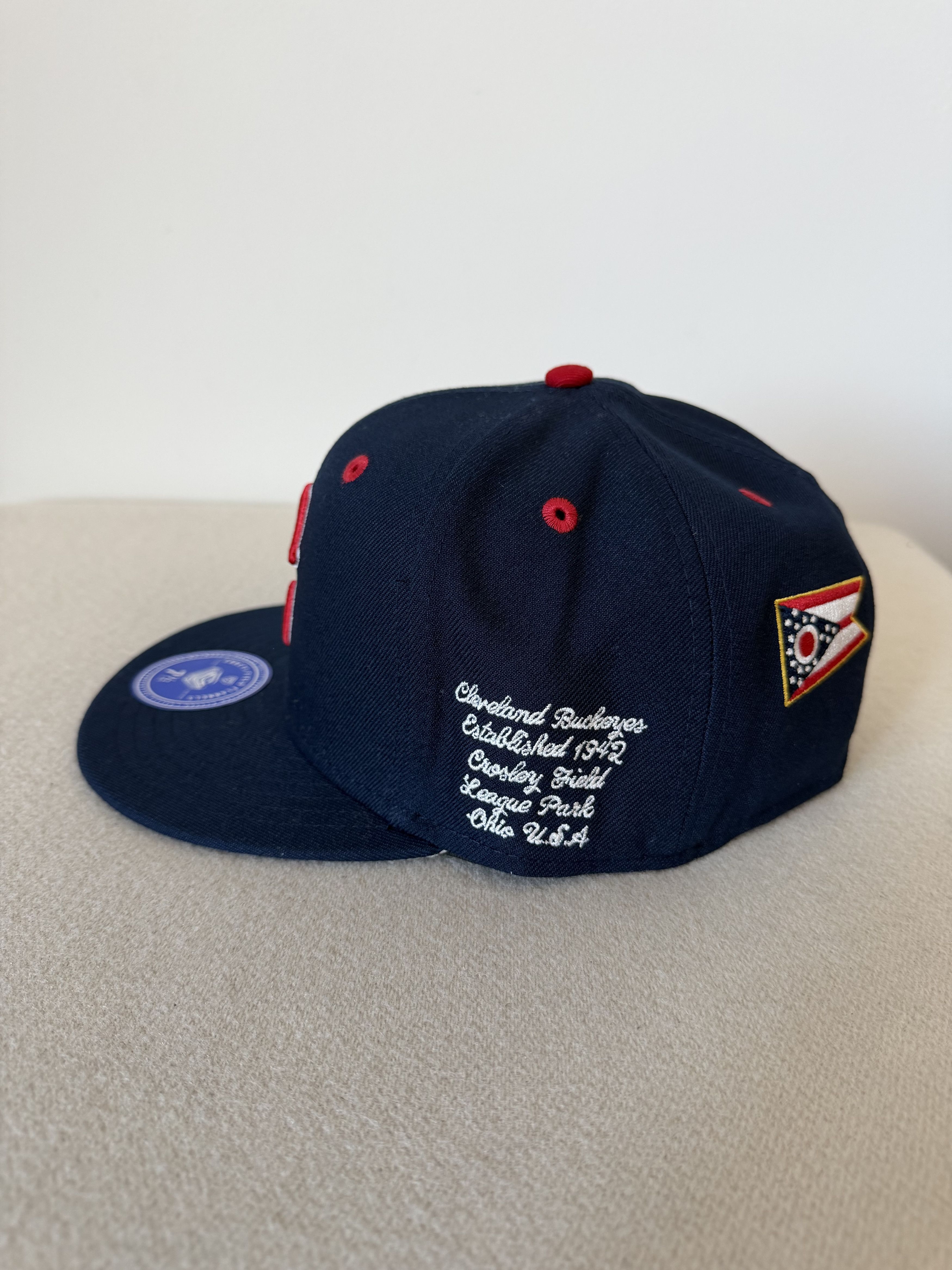 Ebbets Field Flannels 7 1/2 Ebbets Field Flannels Cleveland Buckeys Fitted Hat Size ONE SIZE - 2 Thumbnail