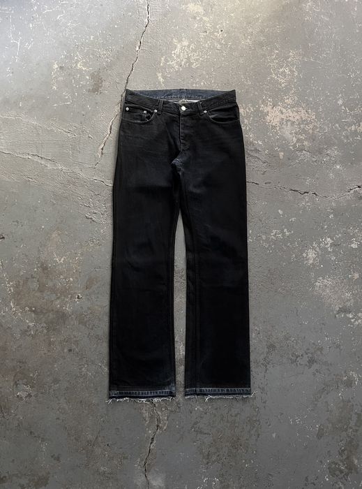 Helmut Lang SS03 Wax Coated Bootcut Jeans | Grailed