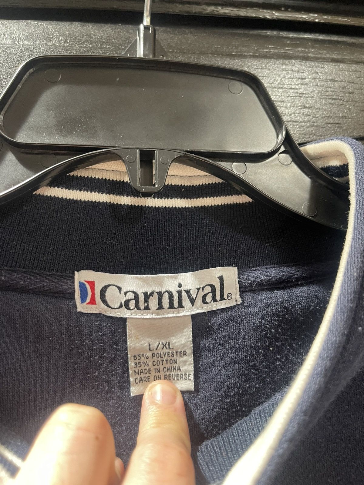 Other Vintage Carnival Cruise Lines Embroidered 1/4 Zip Pullover Size US XL / EU 56 / 4 - 4 Thumbnail