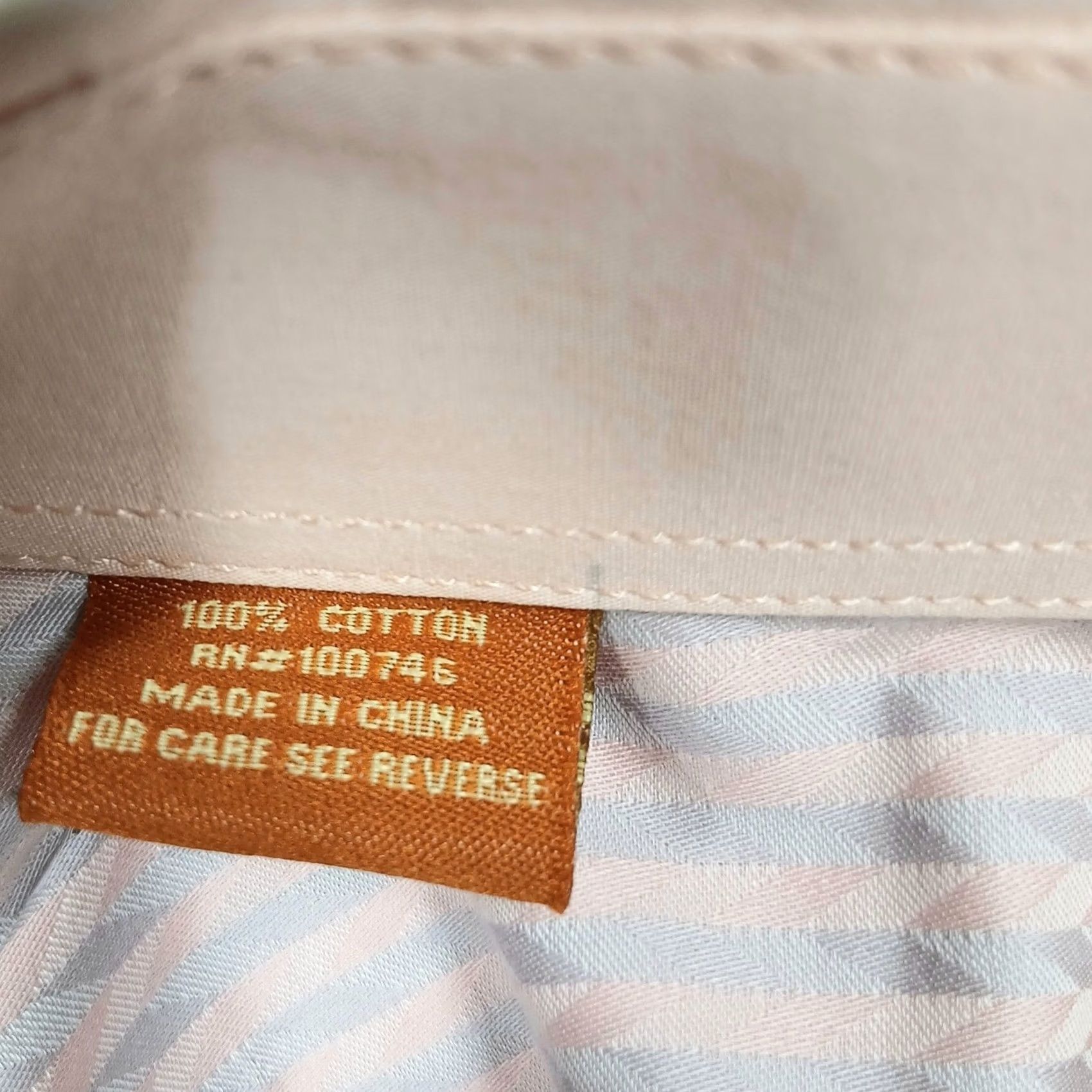 Steven Alan Steven Land Dress Shirt Mens 17.5 Pink Stripe Contrast Cuff Long Sleeve Button Up Collared 100% Cotton Size 48R - 6 Thumbnail