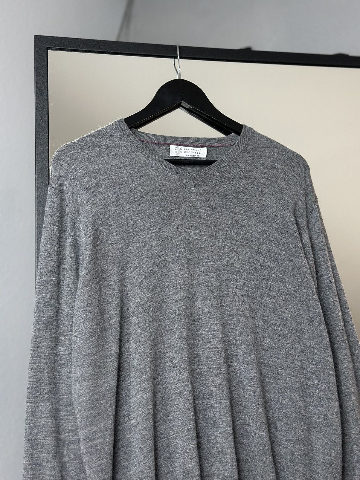 Brunello Cucinelli Mens Brunello Cucinelli 100% Cashmere grey sweater luxury Size US M / EU 48-50 / 2 - 2 Thumbnail