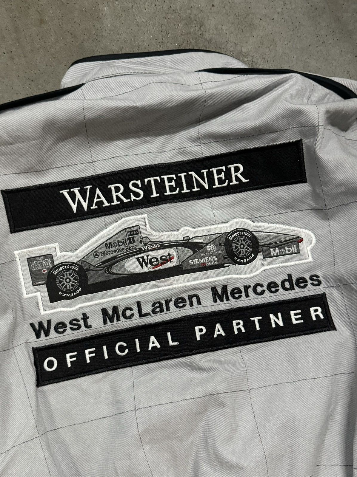 Mercedes-Benz Vintage F1 West McLaren Mercedes Warsteiner Promo Suit Mika Size US XL / EU 56 / 4 - 5 Thumbnail