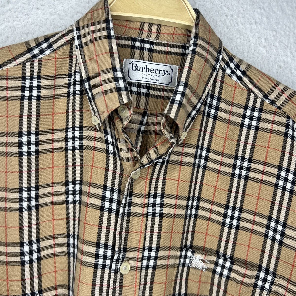 Burberry × Designer × Vintage Vintage Burberry Nova Check Beige Shirt Button Up Beige Size US M / EU 48-50 / 2 - 4 Thumbnail