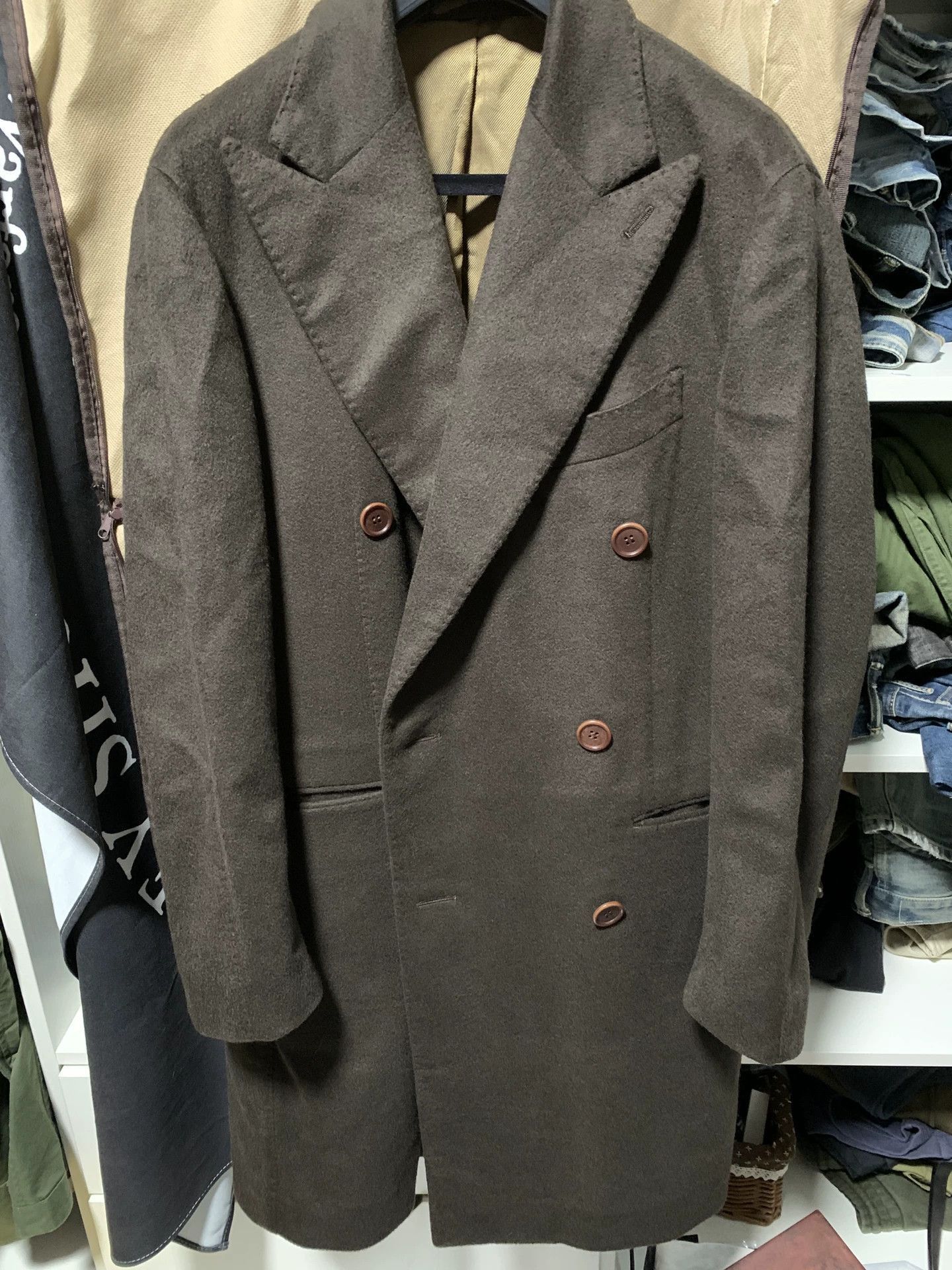 Stile Latino Brown Double-Breasted Long Coat Size S Size US S / EU 44-46 / 1 - 1 Thumbnail