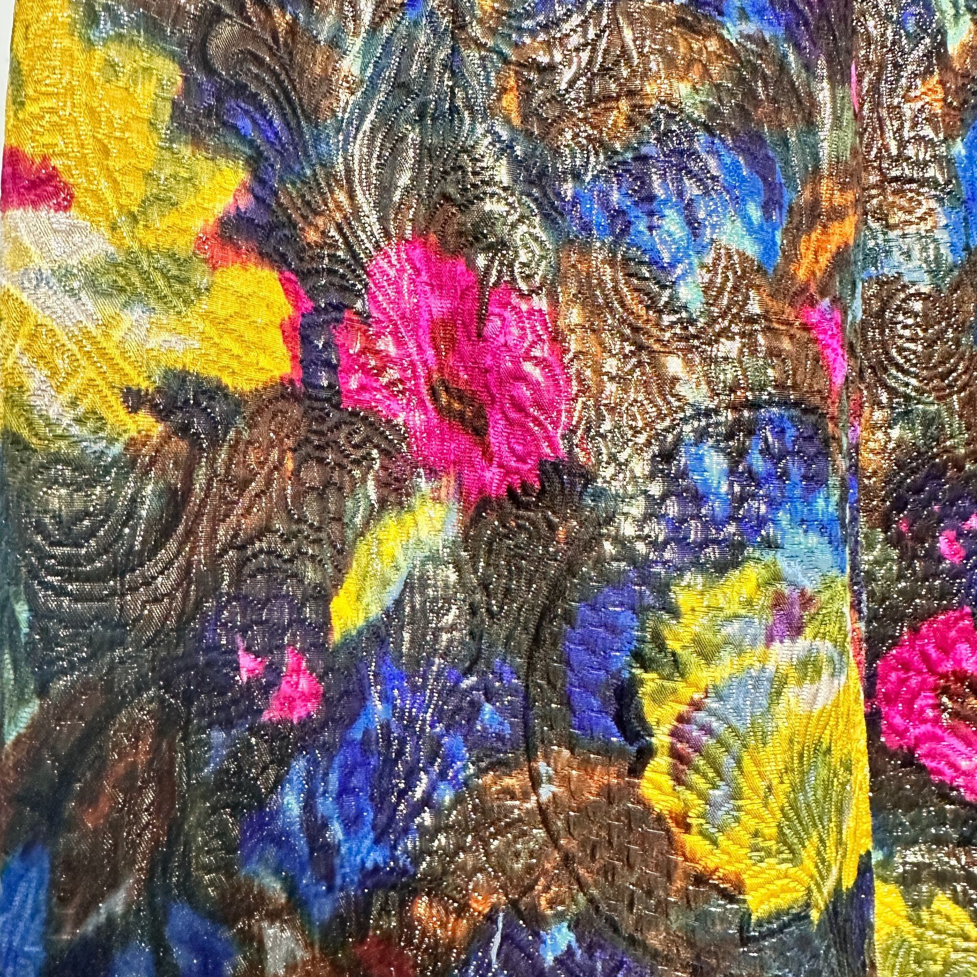 J.Crew J. Crew Silk Cotton Black Floral Metallic Textured Straight Size 27" / US 4 / IT 40 - 5 Thumbnail