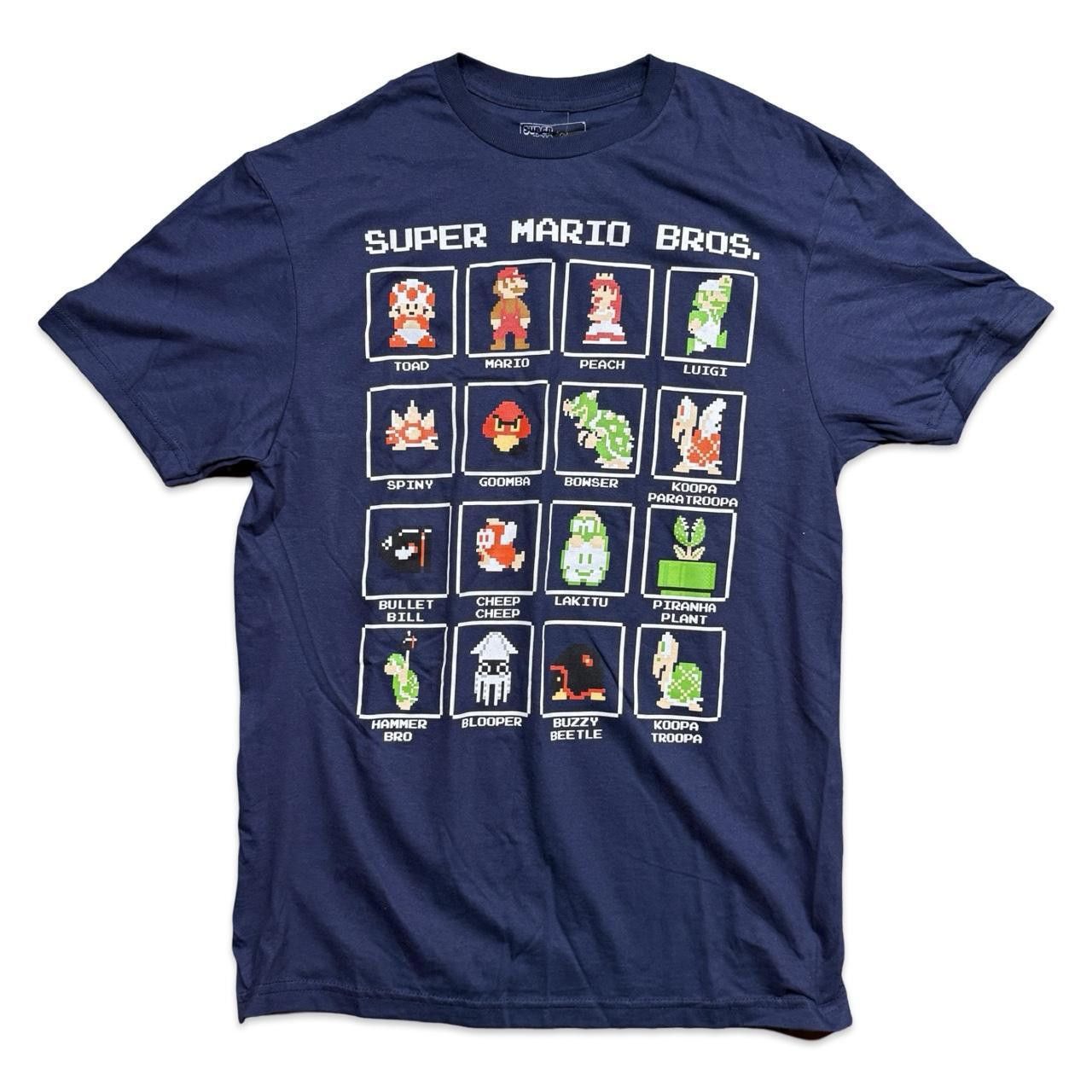 Nintendo Navy Super Mario Bros. 8bit graphic tee Size US M / EU 48-50 / 2 - 1 Thumbnail