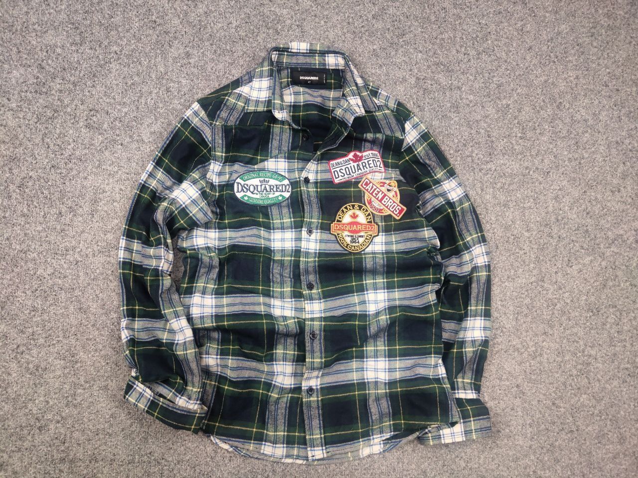 Dsquared2 Dsquared2 Design Green Logo Check Flannel Long sleeve Shirt Size US S / EU 44-46 / 1 - 2 Thumbnail