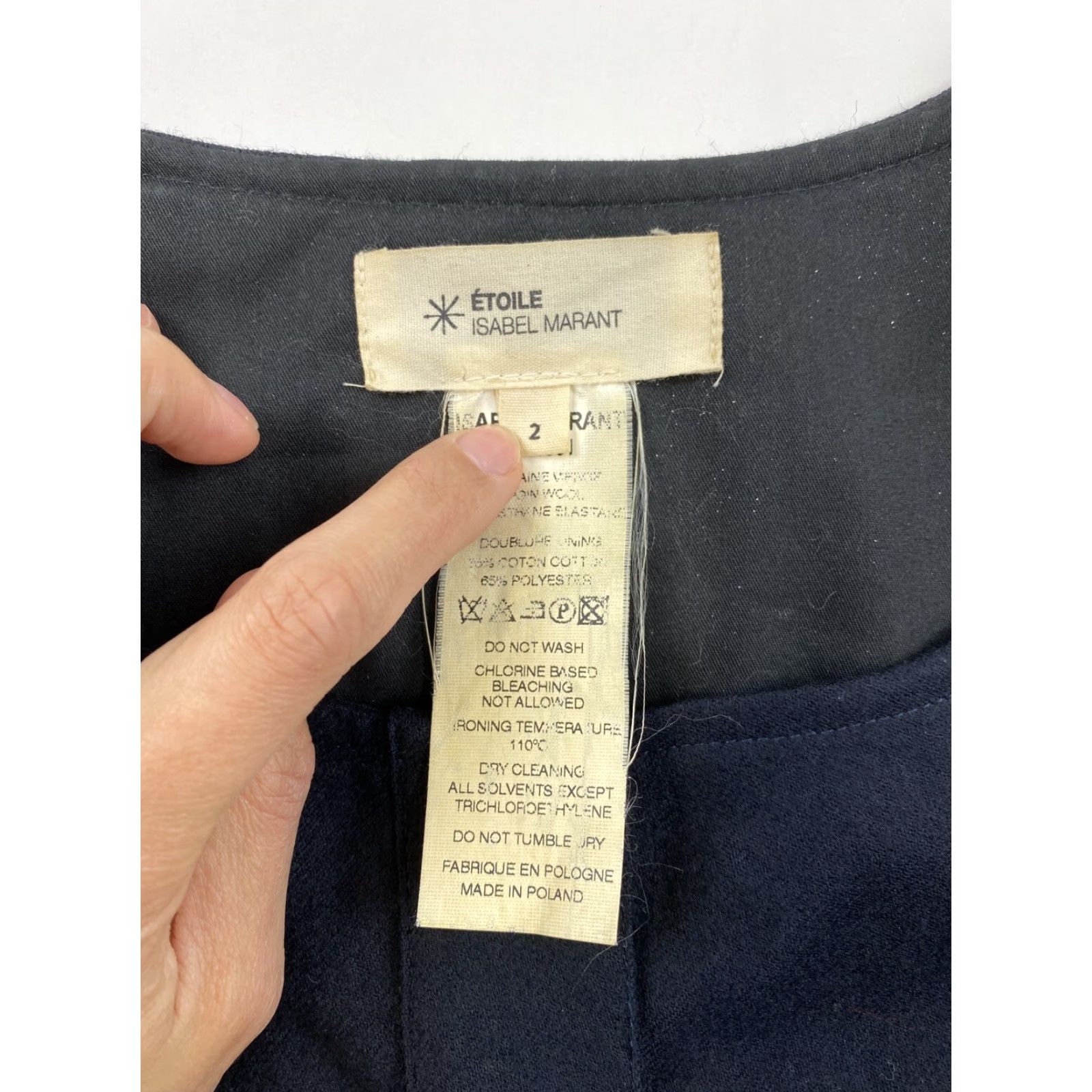 Isabel Marant Isabel Marant ÉTOILE A-Line Dress 2 Black Long Sleeve Wool Pockets Womens Size XS / US 0-2 / IT 36-38 - 3 Thumbnail