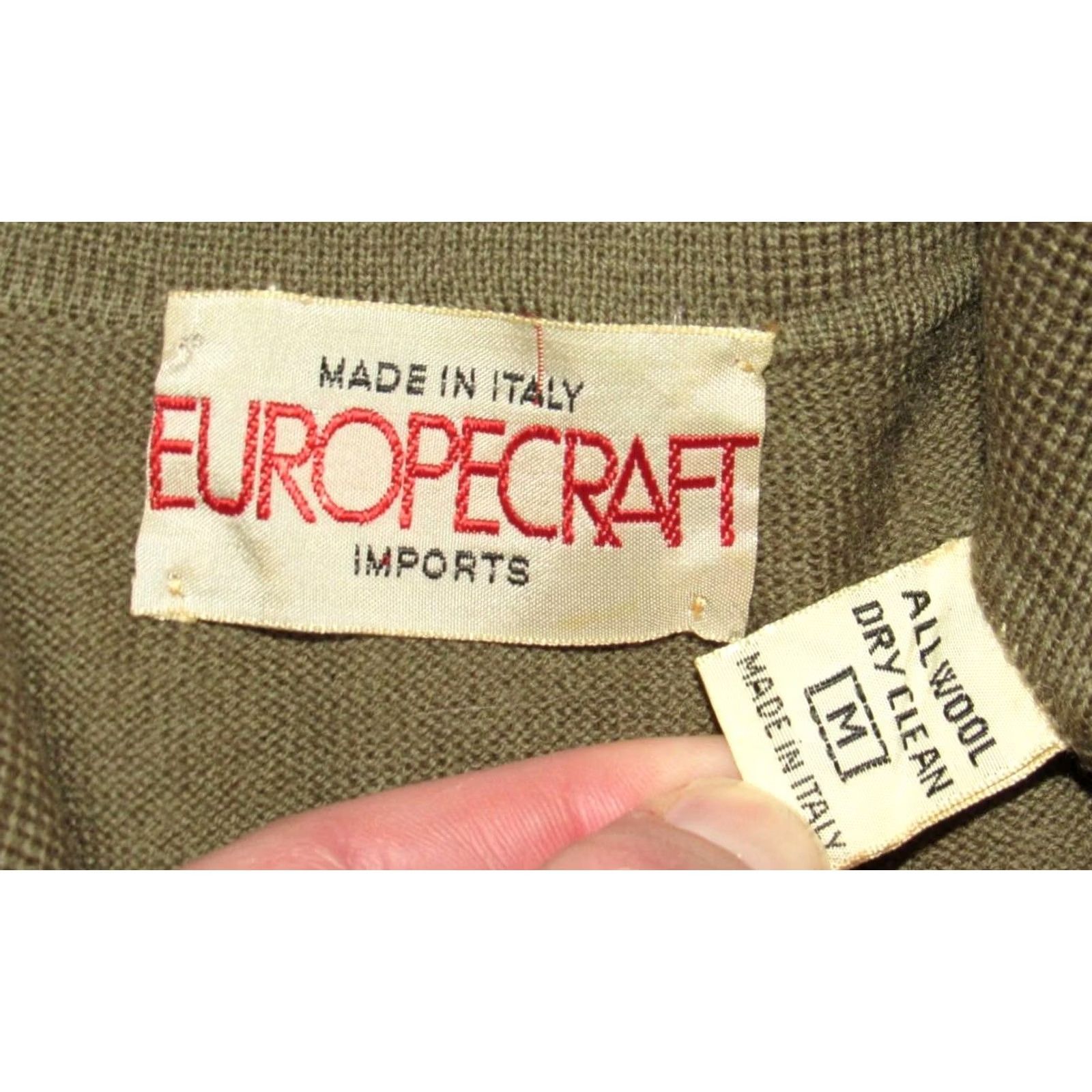 Vintage Vtg EUROPECRAFT Wool Loop Collar Sweater Made In Italy Medium Size US M / EU 48-50 / 2 - 6 Thumbnail