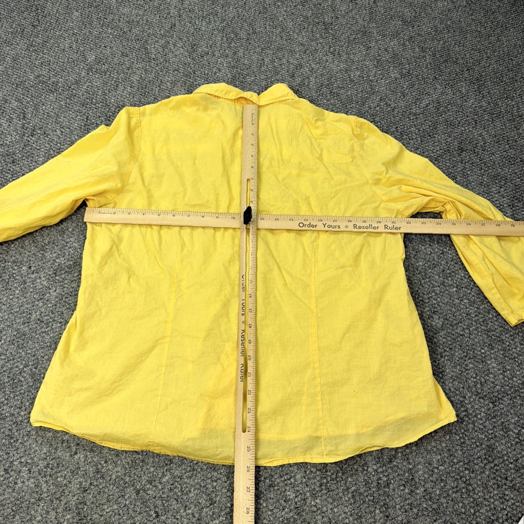 Vintage Marisol Shirt Womens 2X Yellow Lace Yoke Button Front 3/4 Sleeve Cotton Blouse Size XXL / US 16-18 / IT 52-54 - 6 Thumbnail