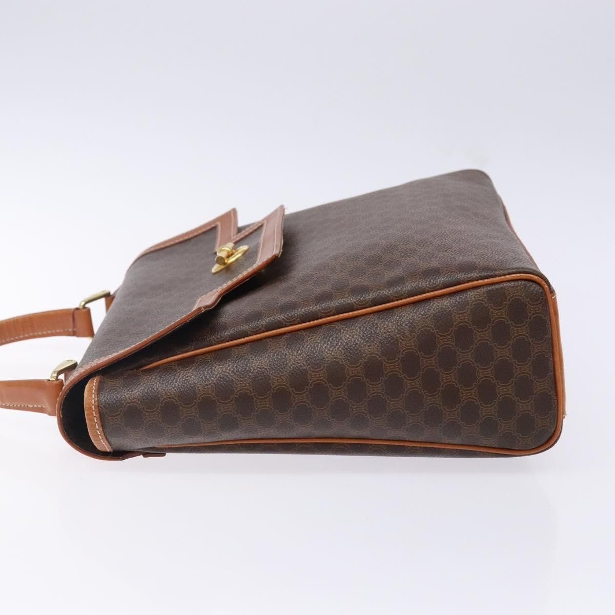 Celine CELINE Macadam Canvas Hand Bag Pvc Leather Brown Gold Size ONE SIZE - 5 Thumbnail