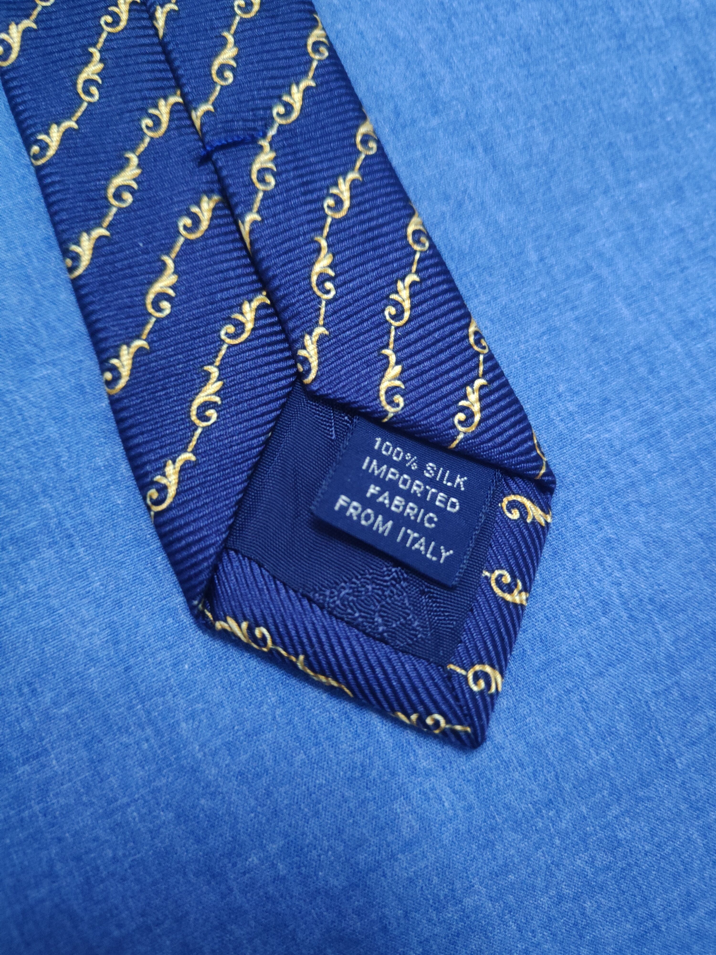 Versace × Vintage Versace silk Navy Zebra Ties #W1975 Size ONE SIZE - 9 Thumbnail