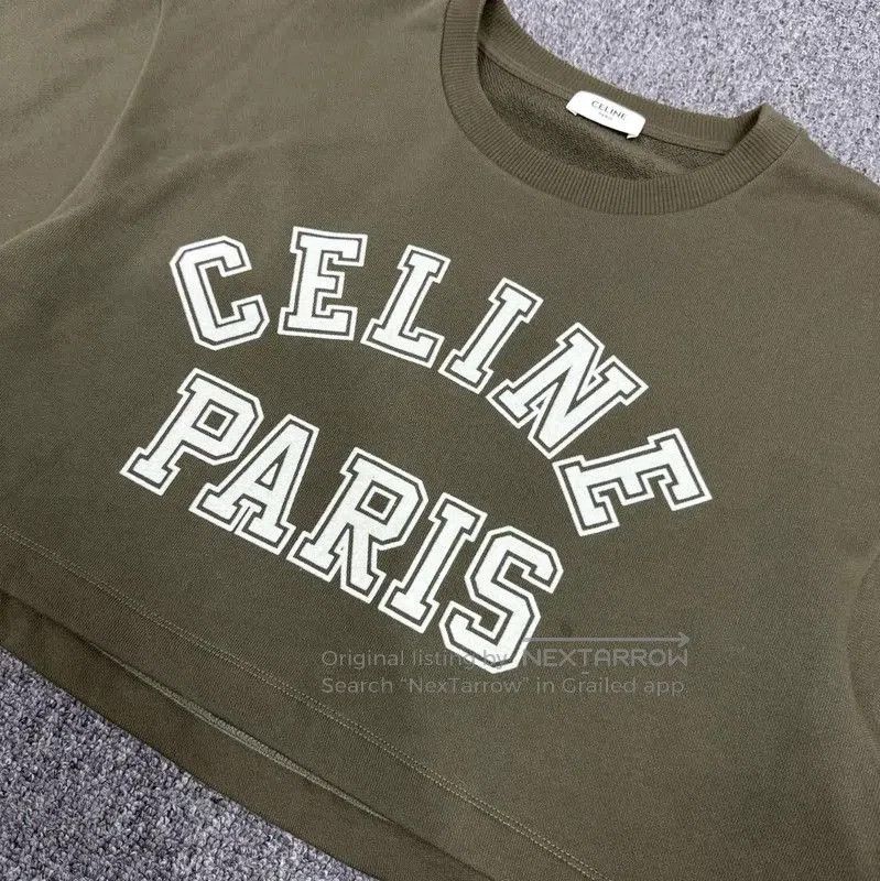 Celine Celine Paris Green Cropped T-Shirt . Size S / US 4 / IT 40 - 3 Thumbnail