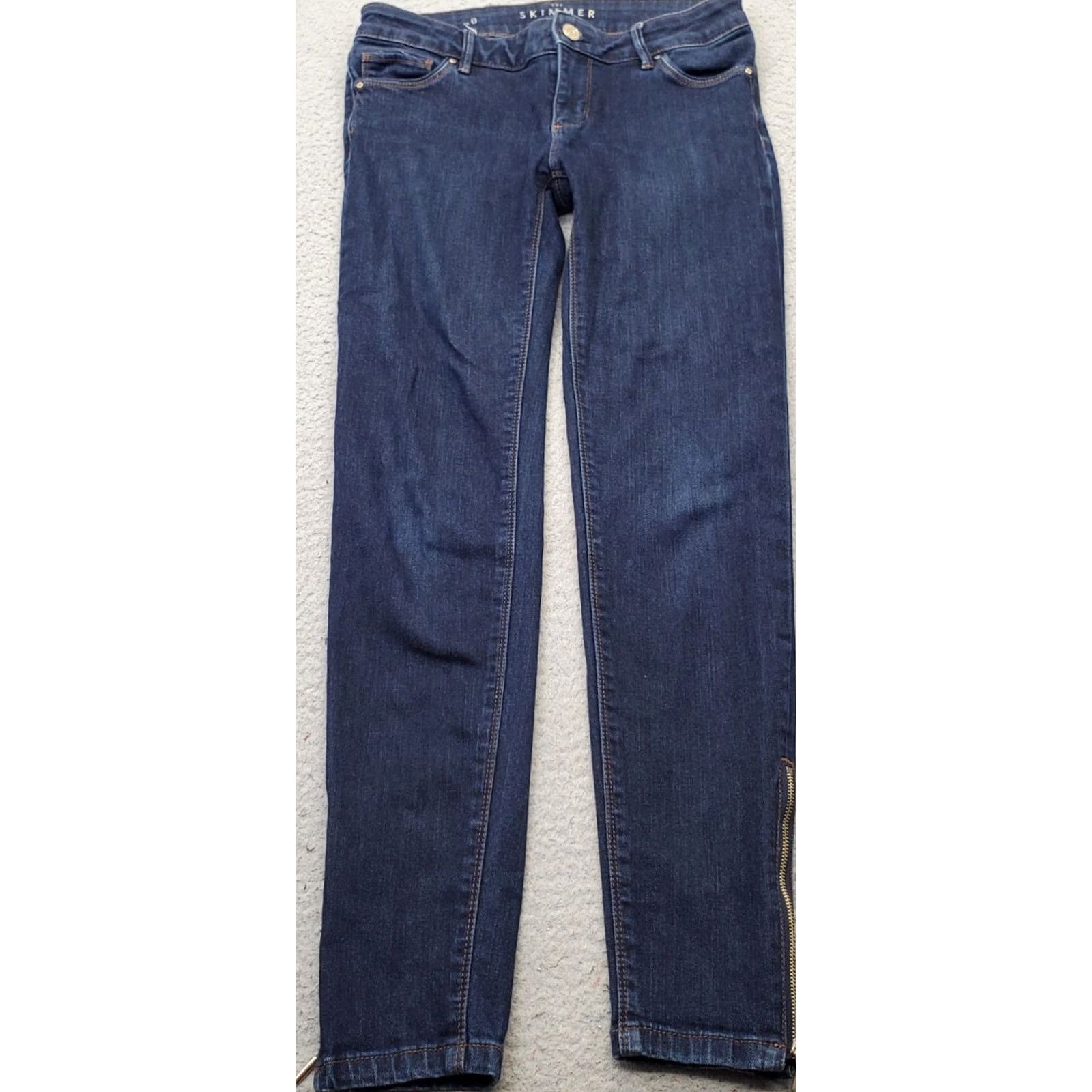 White House Black Market White House Black Market The Skimmer Jeans Womens 0 Blue Denim Stretch Ankle Zip Jeans Size 25" / US 0 / IT 36 - 2 Thumbnail