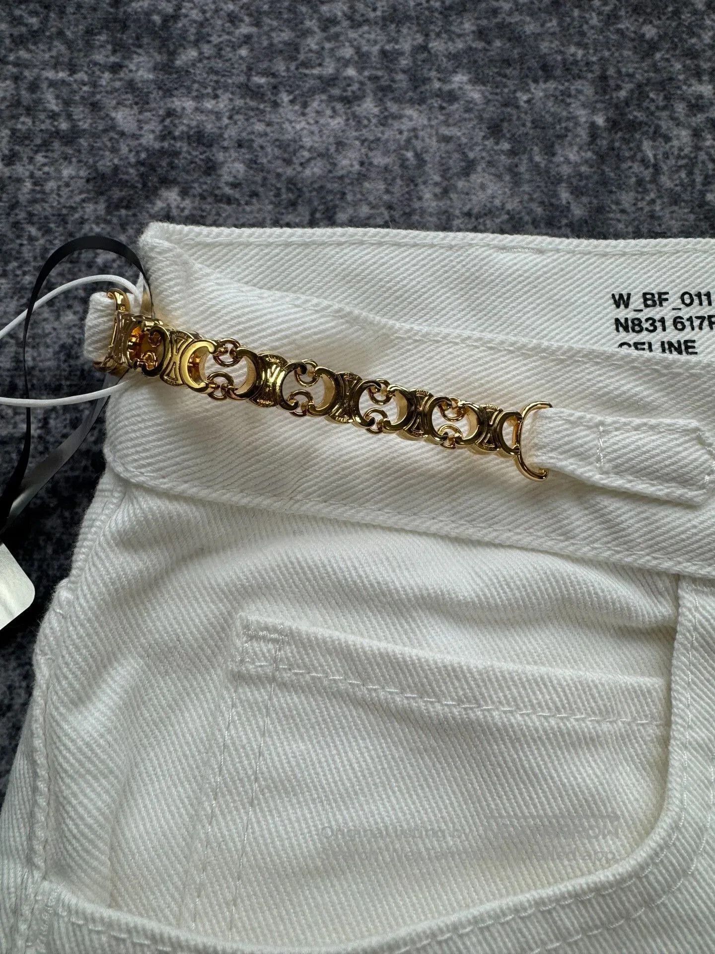 Celine celine white chain straight leg jeans. Size 25" / US 0 / IT 36 - 3 Thumbnail