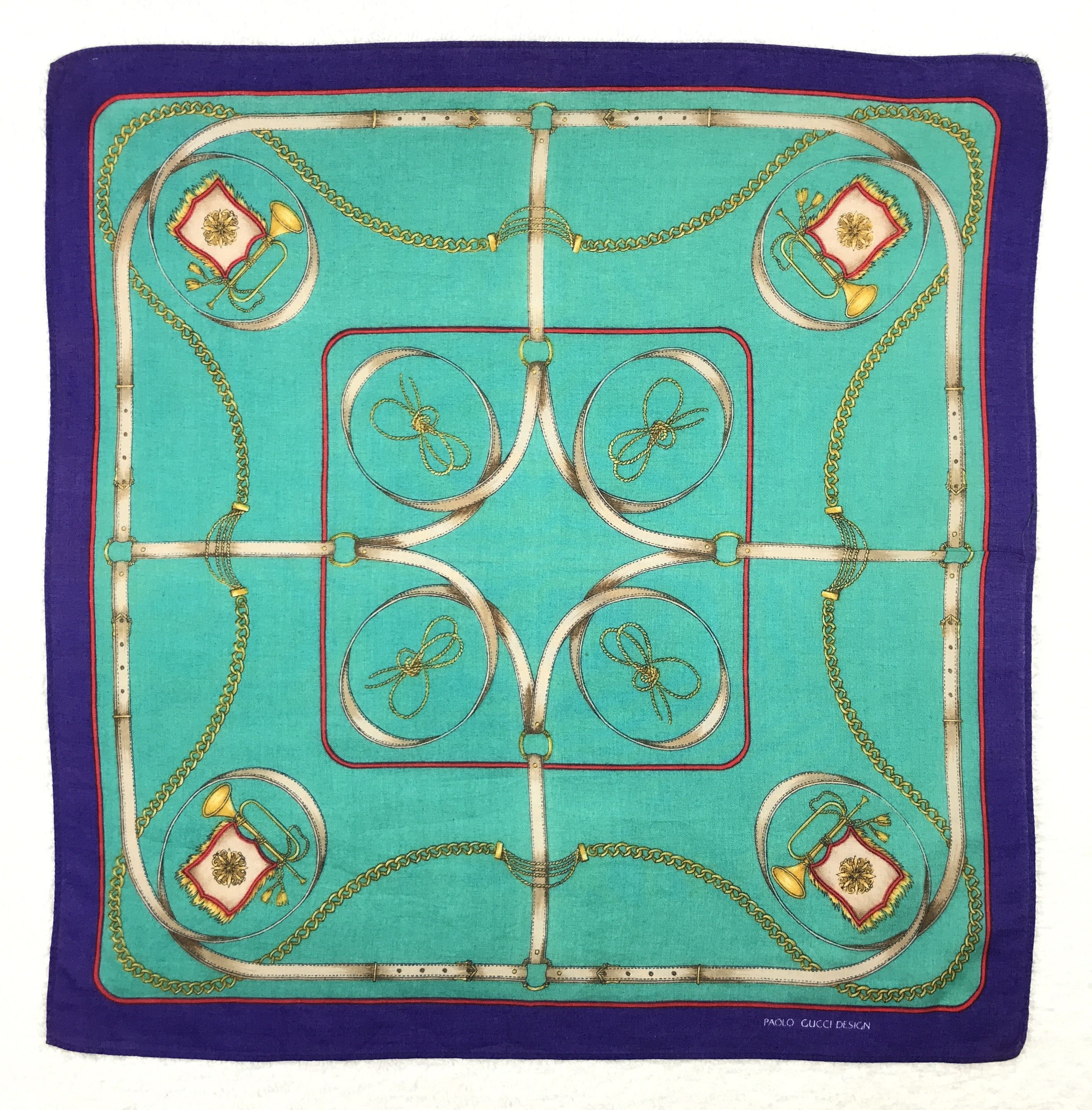 Paolo Gucci × Vintage Vintage Paolo Gucci Bandana Neckerchief Handkerchief Size ONE SIZE - 1 Thumbnail
