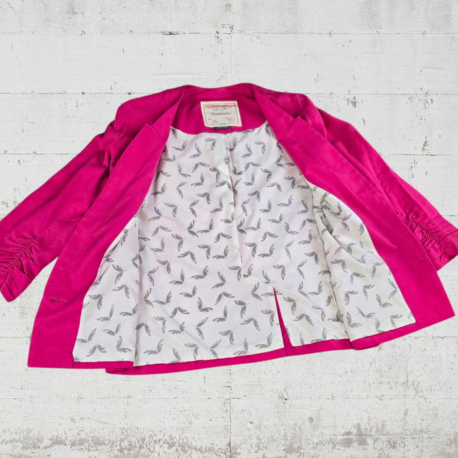 Anthropologie Anthropologie Pink Ruched Sleeve Barbiecore Blazer Size 4 Size S / US 4 / IT 40 - 8 Thumbnail