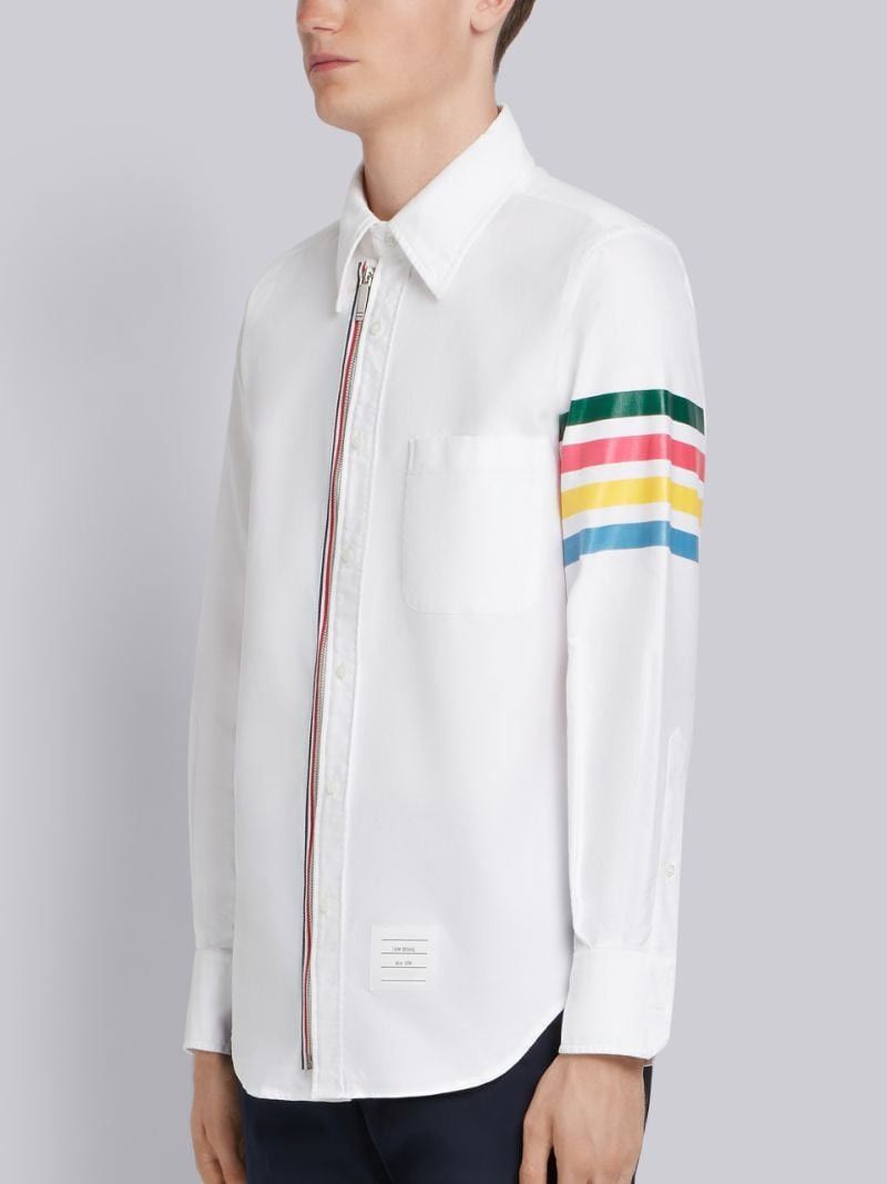 Thom Browne Thom Browne - 4-BAR ZIP-FRONT OXFORD SHIRT Size US M / EU 48-50 / 2 - 2 Thumbnail