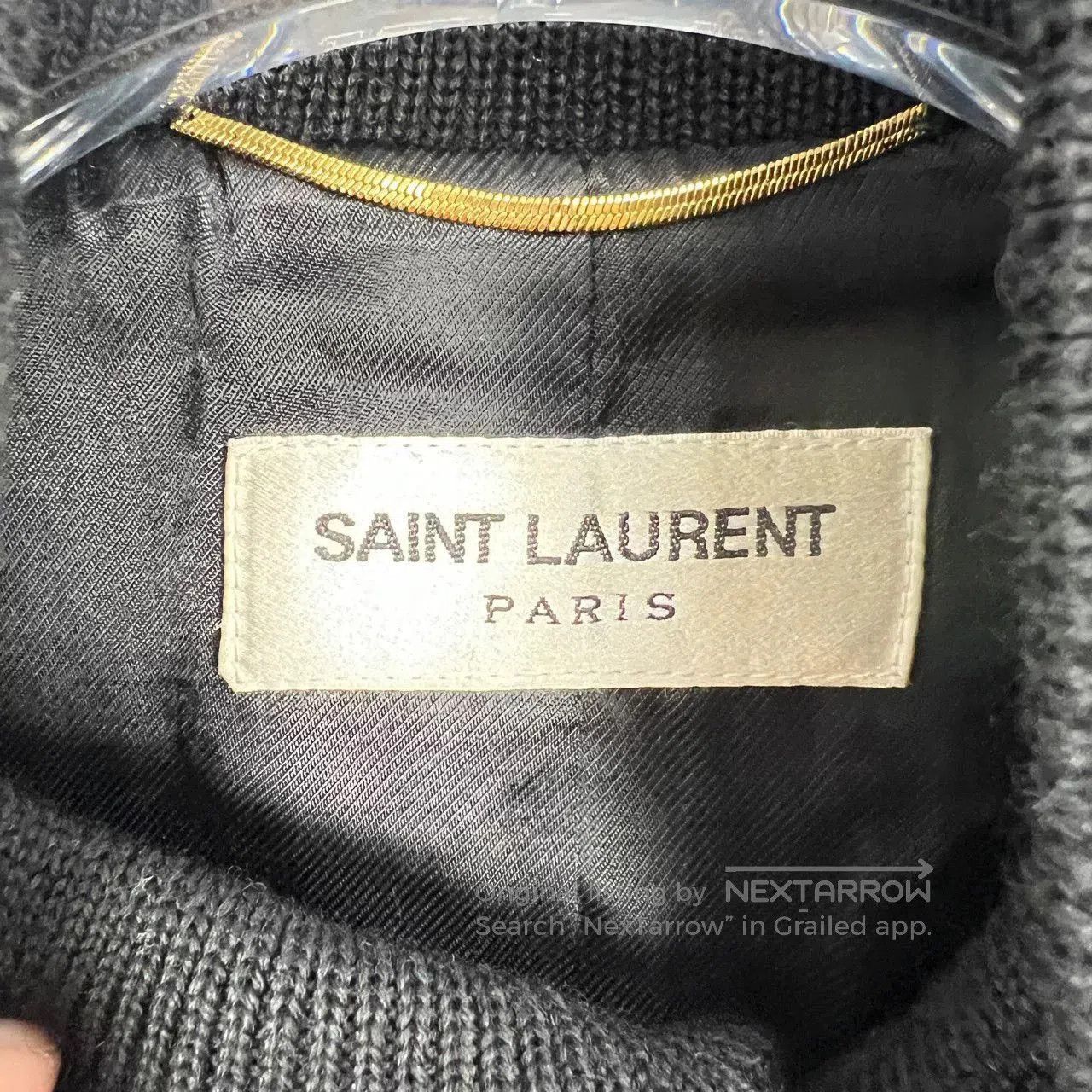 Saint Laurent Paris Saint Laurent Leather Sleeve Varsity Jacket. Size US M / EU 48-50 / 2 - 3 Thumbnail