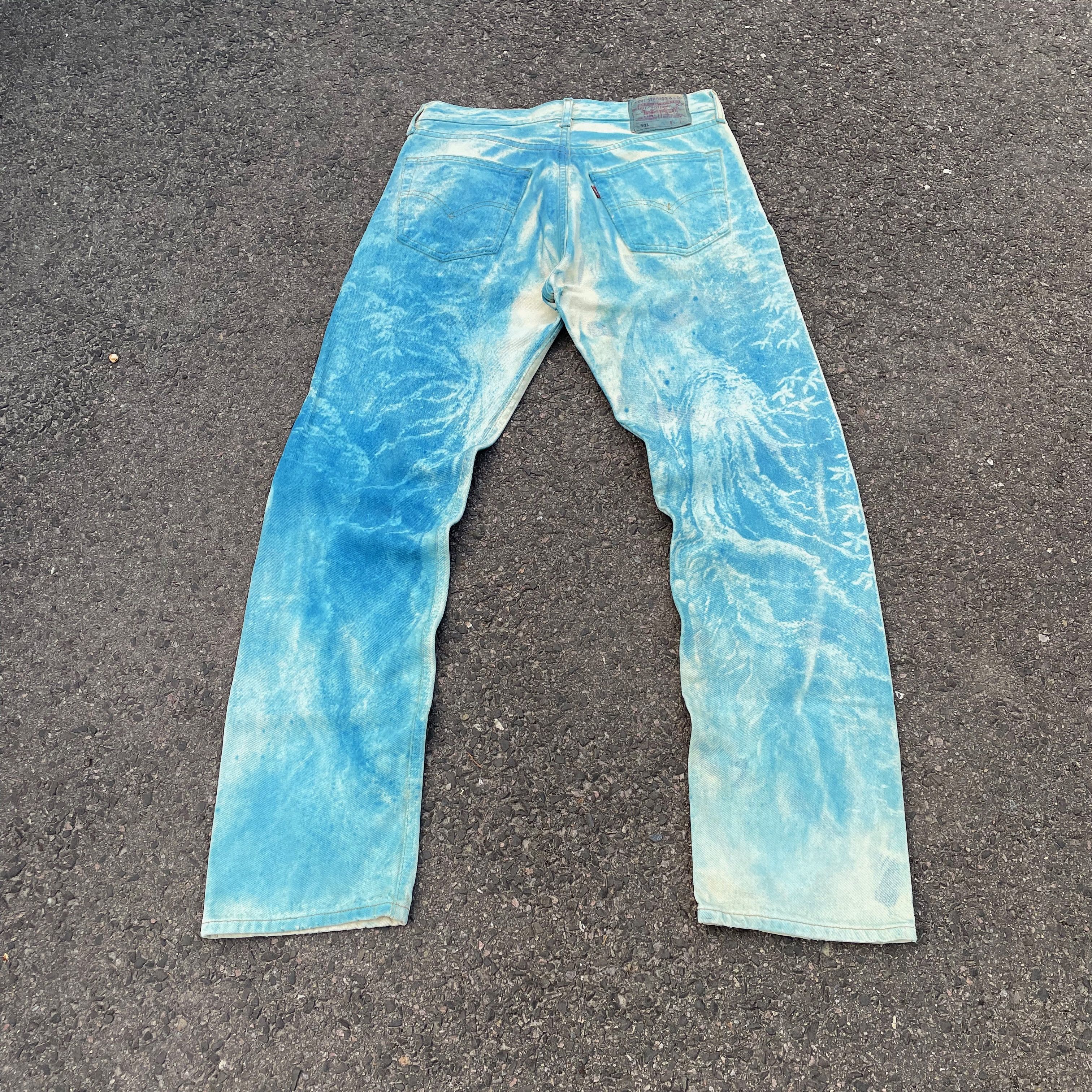 Levi's Custom Levi’s 32x32 Blue Art Print Jeans Y2K Grunge Size US 32 / EU 48 - 12 Thumbnail