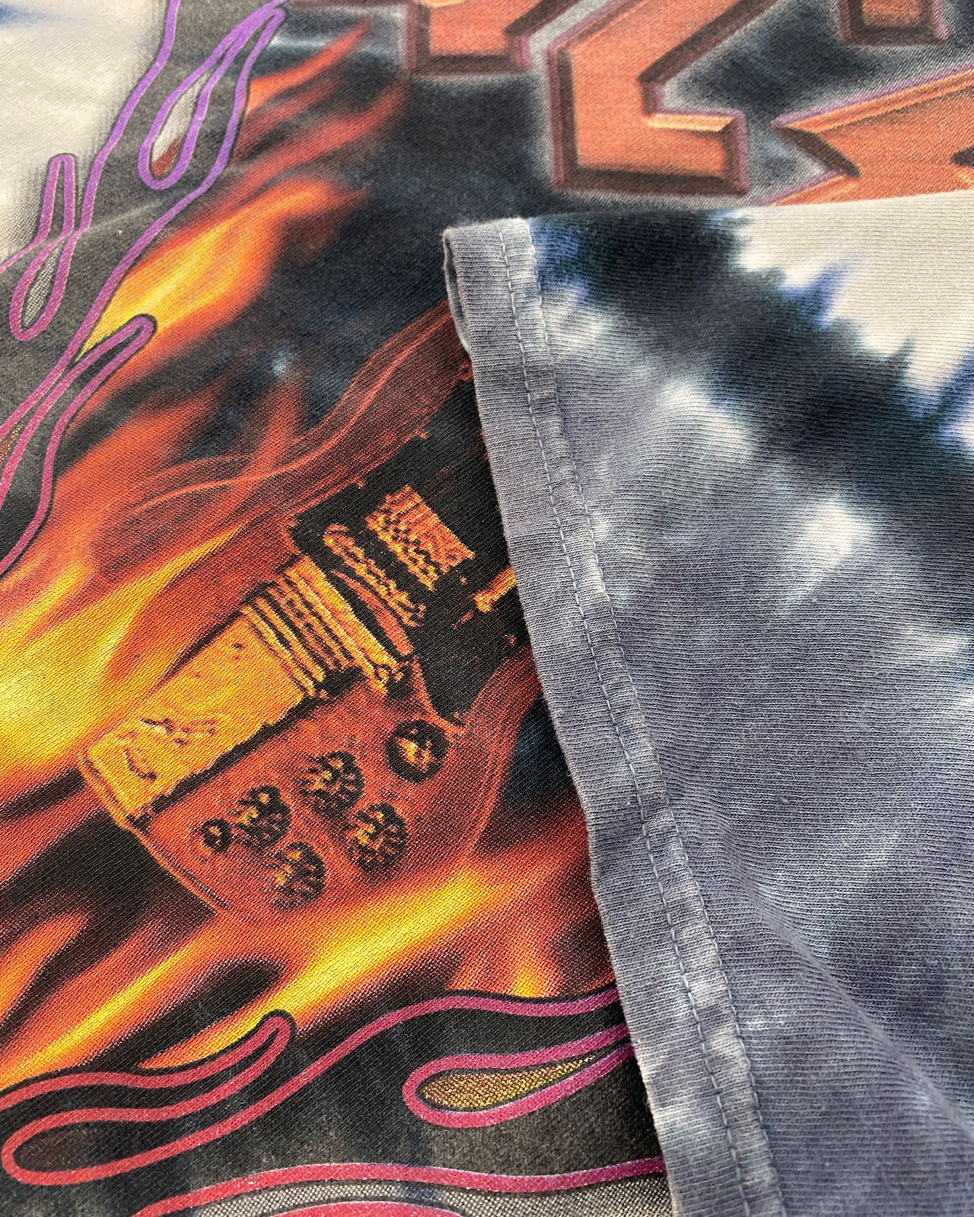AC/DC 2000s Hells Bells Tie Dye Band T-Shirt Size US XL / EU 56 / 4 - 5 Thumbnail