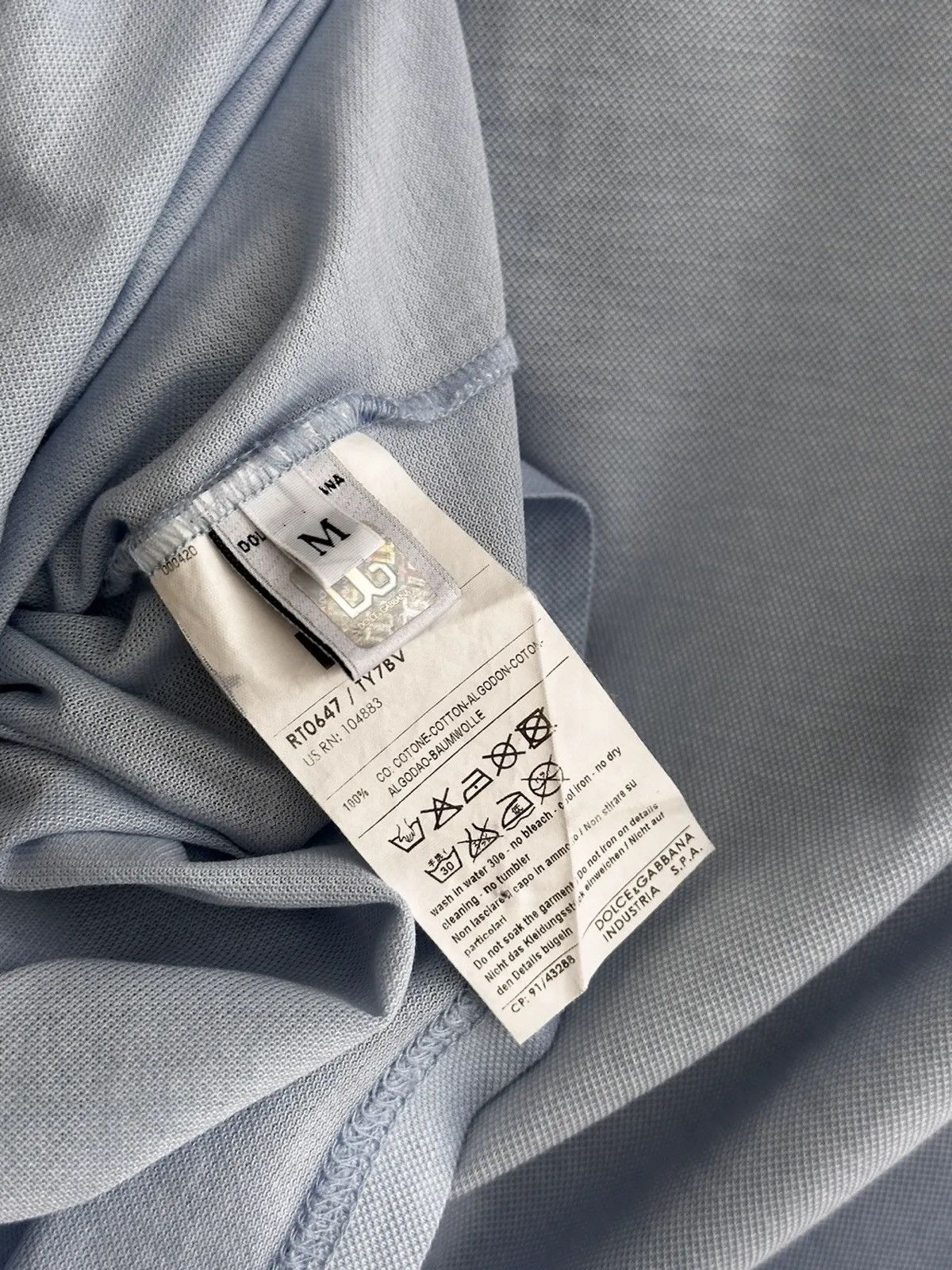 Vintage Dolce & Gabanna Blue Luxury Lightweight Polo Shirt
