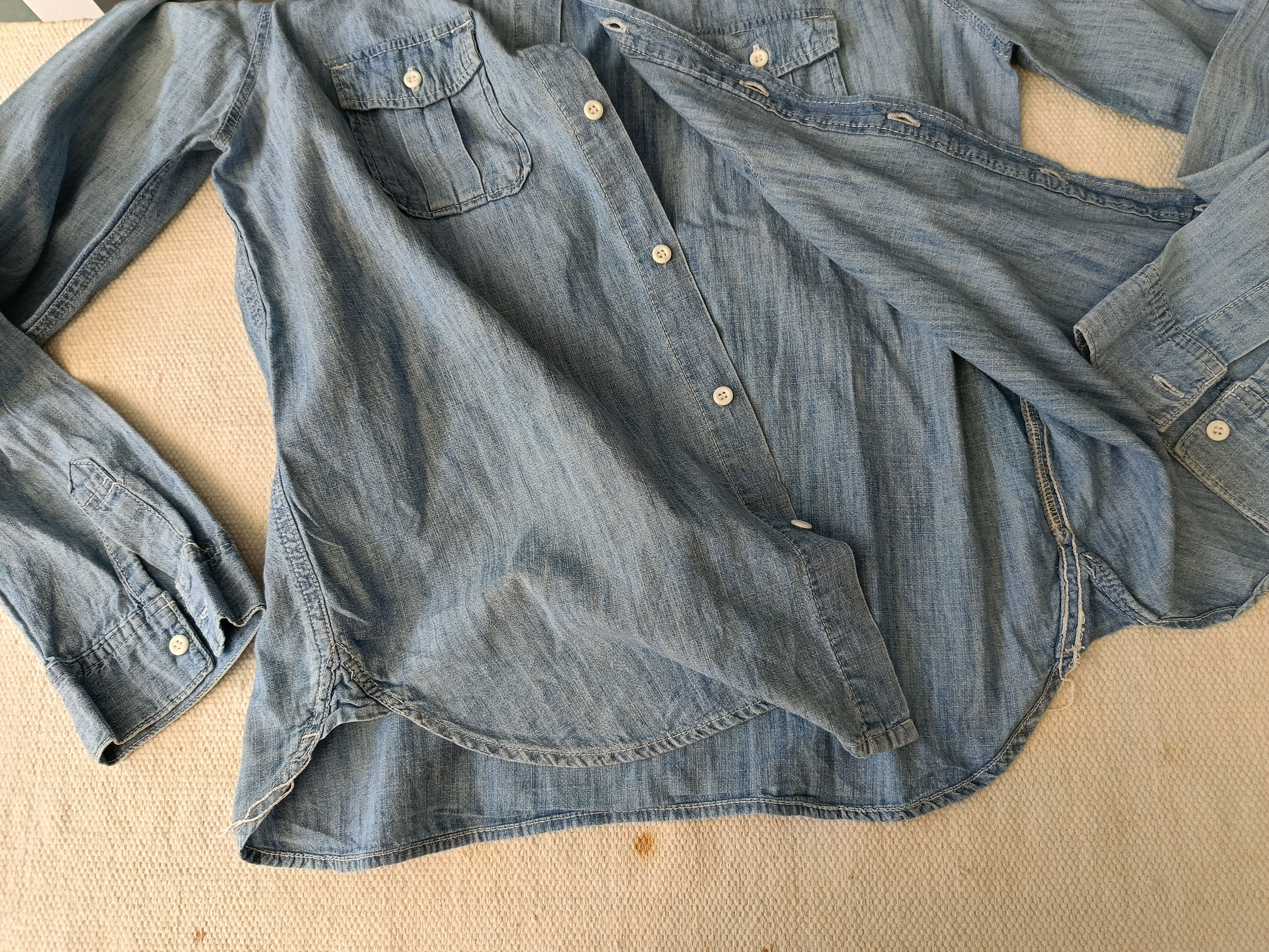 Japanese Brand Niko and ... 4 unisex blue denim chambray western work shirt Size M / US 6-8 / IT 42-44 - 13 Thumbnail