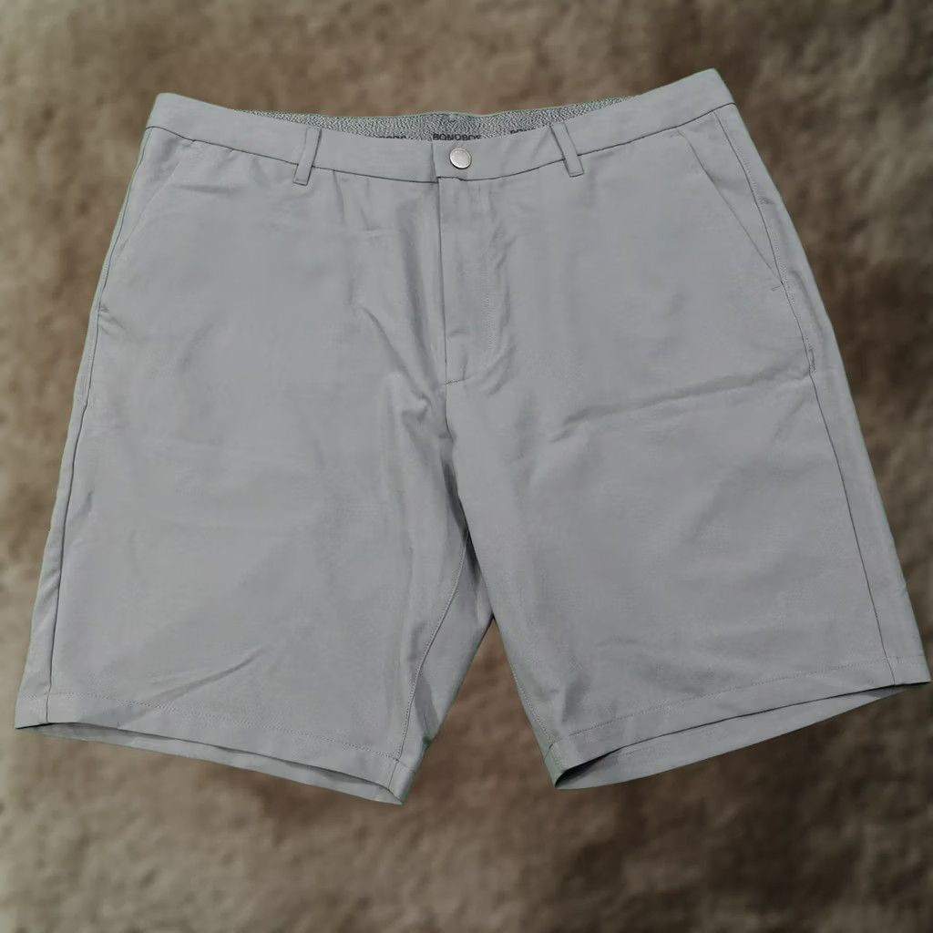 Bonobos Bonobos Golf Shorts Mens 38 Gray Microfiber Polyester Pockets 9 Inseam Bermuda Casual Summer SlasH Pocket Logo Front Zip Fly Belt Loops Size US 38 / EU 54 - 1 Thumbnail