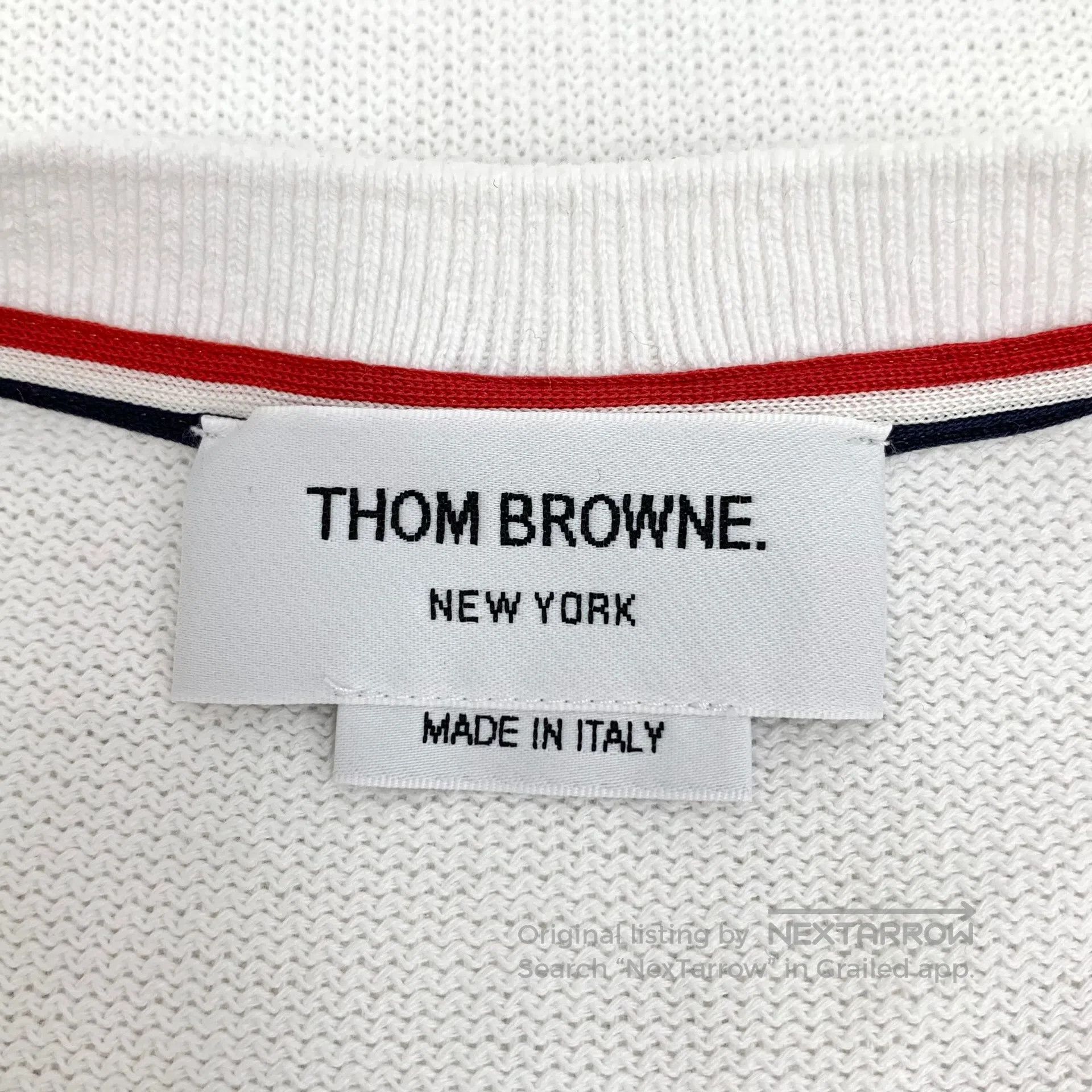 Thom Browne Thom Browne White cotton round neck short sleeve T-shirt w Size US M / EU 48-50 / 2 - 6 Thumbnail