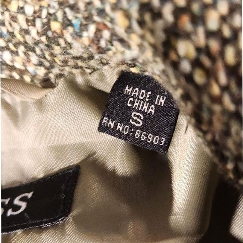 Guess Guess Pea Coat Womens Small Green Wool Blend Double Breasted Tweed Mid-Length Jacket/Coat Size S / US 4 / IT 40 - 3 Thumbnail