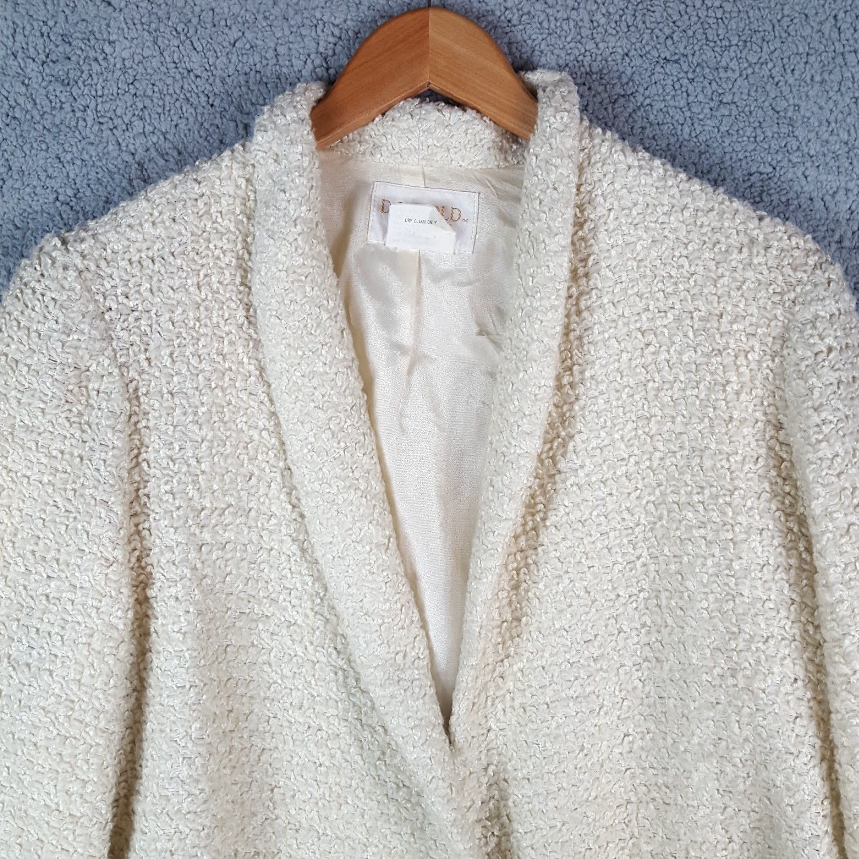Vintage VINTAGE 80s Ivory Mohair Blend Knit Cardigan Women's Size 16 Lined Preppy Sweater Size XXL / US 16-18 / IT 52-54 - 2 Thumbnail