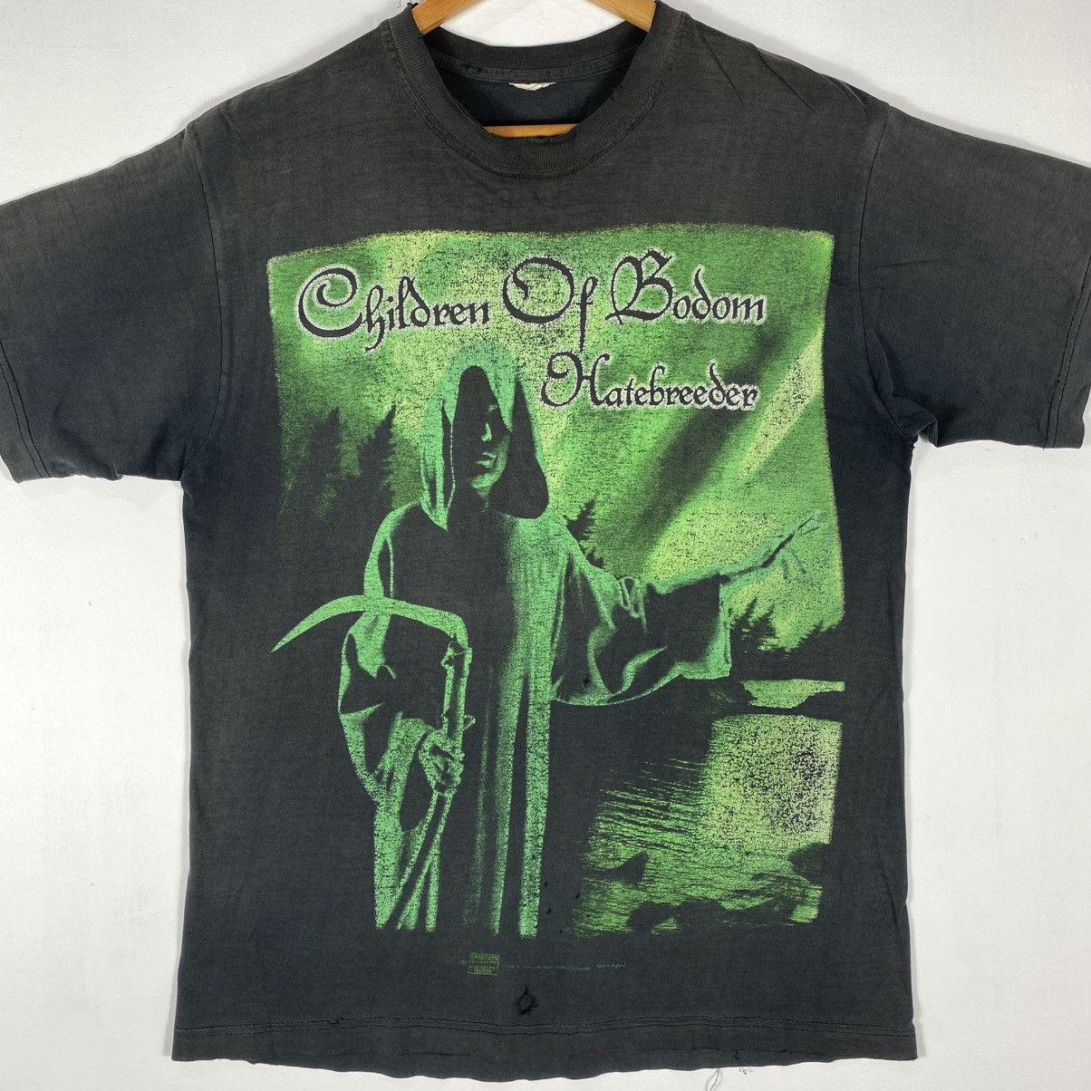 Band Tees Vintage 90's CHILDREN OF BODOM Hatebreeder Distressed Tee Size US M / EU 48-50 / 2 - 3 Thumbnail