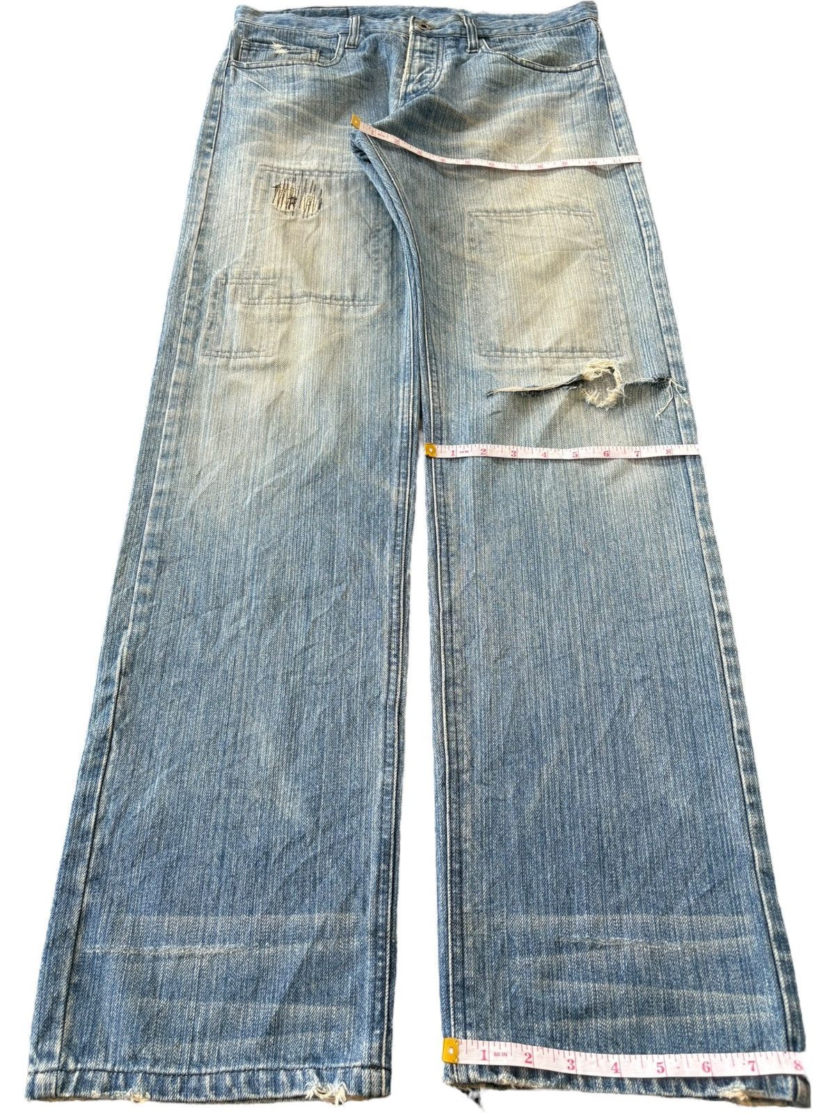 If Six Was Nine Japanese Rupert The Difference Patched Distress Baggy Jeans Size US 34 / EU 50 - 10 Thumbnail