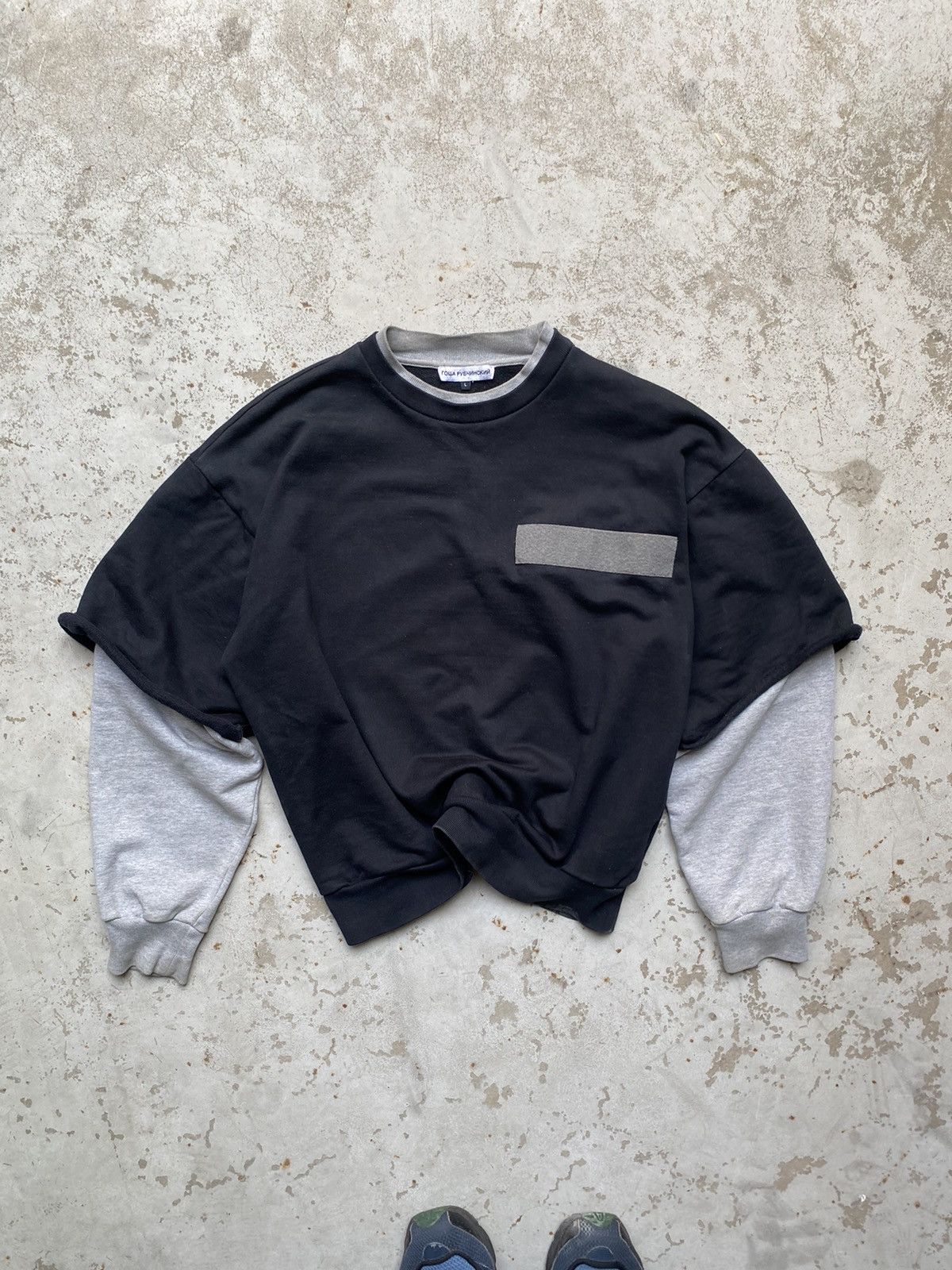 Gosha Rubchinskiy GOSHA RUBCHINSKIY COMBO FLAG SWEATSHIRT Size US L / EU 52-54 / 3 - 7 Thumbnail
