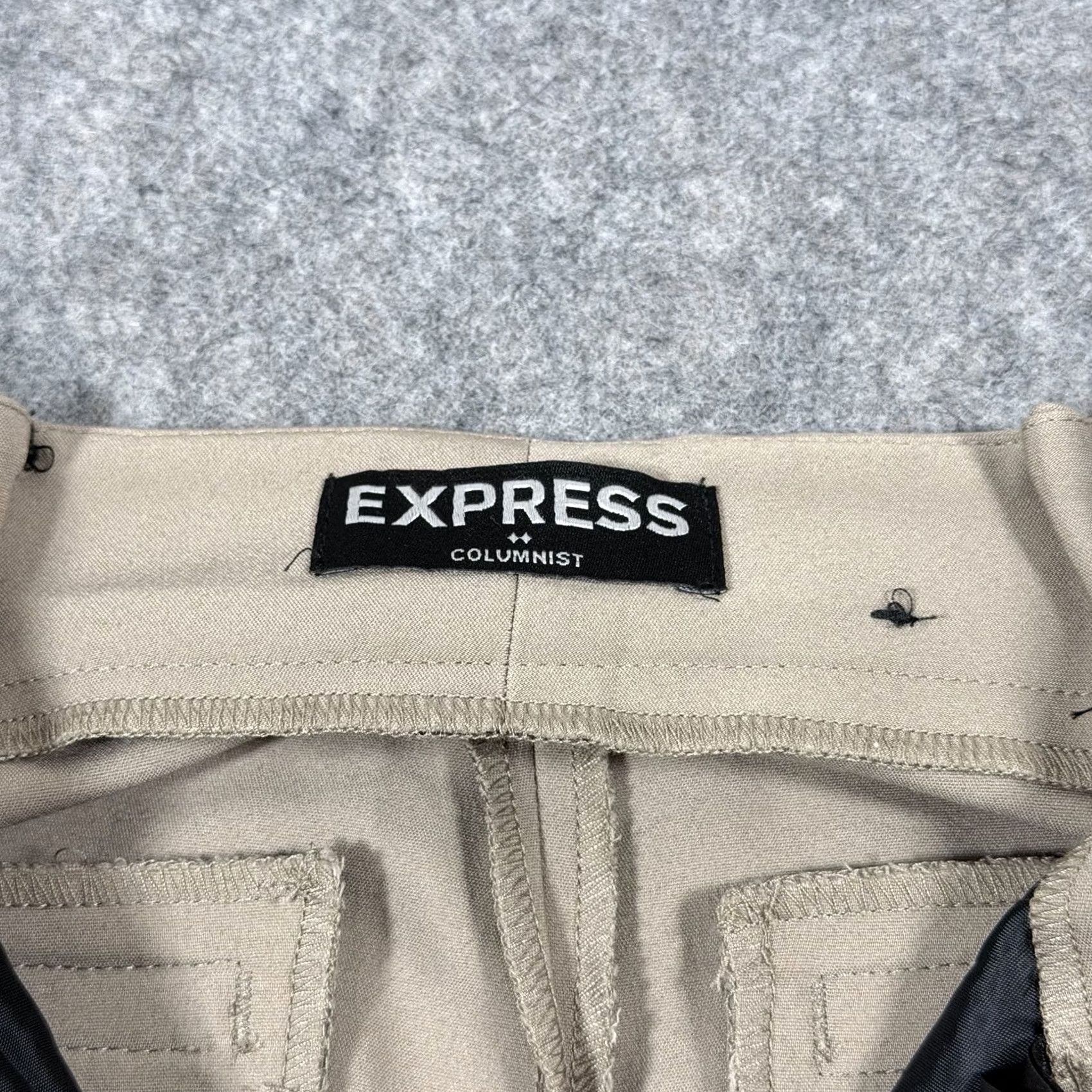Express Express Columnist Mid Rise Pants Womens 0 Beige NWT Slim Bootcut Flat Front 26x27.5 Modern Dress Pants Size 25" / US 0 / IT 36 - 6 Thumbnail