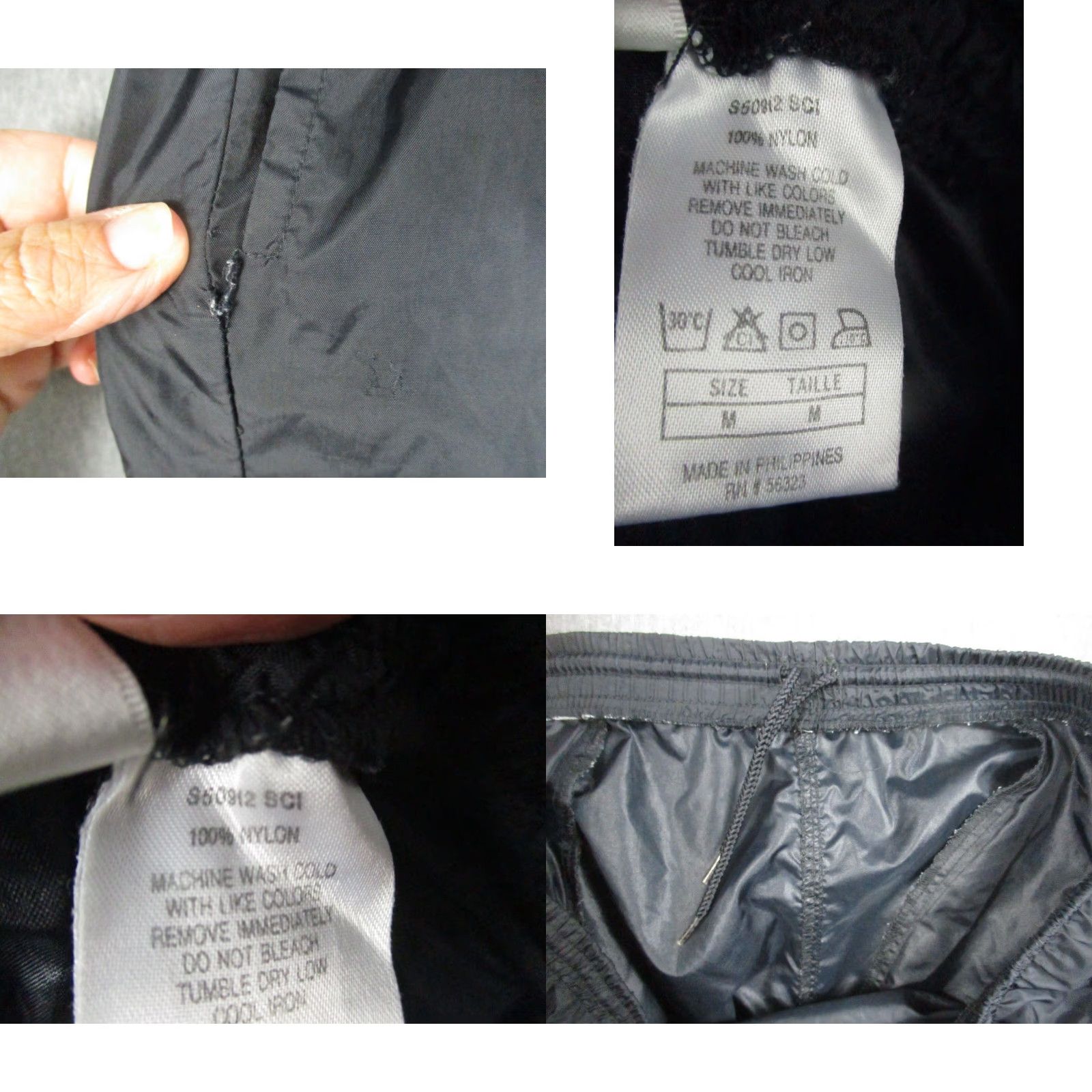 Nike VINTAGE Nike Windbreaker Track Pants Medium Men's Black 80s Size US 31 - 8 Thumbnail