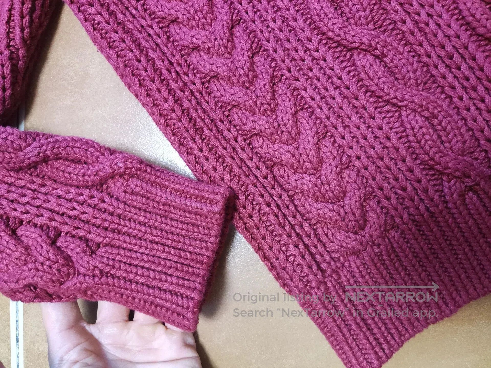 Other Red Knit Sweater with Cable Design. Size US S / EU 44-46 / 1 - 5 Thumbnail