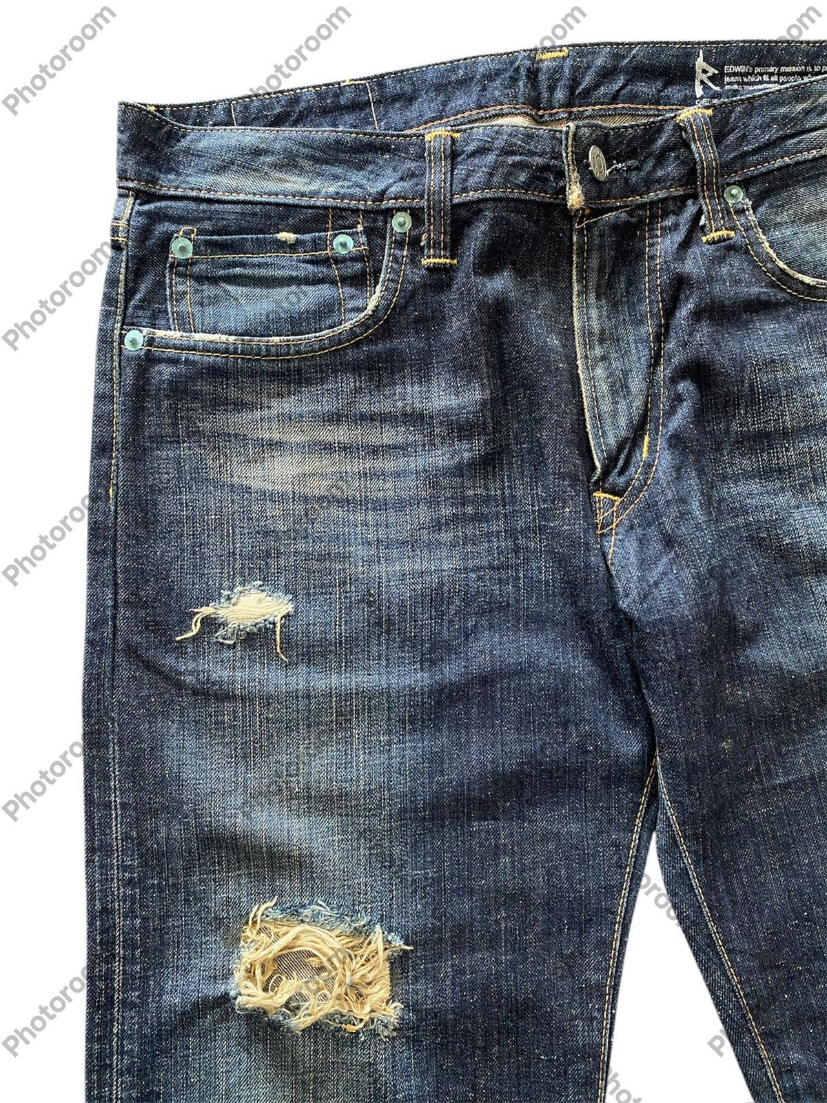 Edwin × Hysteric Glamour × Tornado Mart Vintage Jeans Japanese Edwin 502 Mud Rusty Distressed Size US 32 / EU 48 - 3 Thumbnail