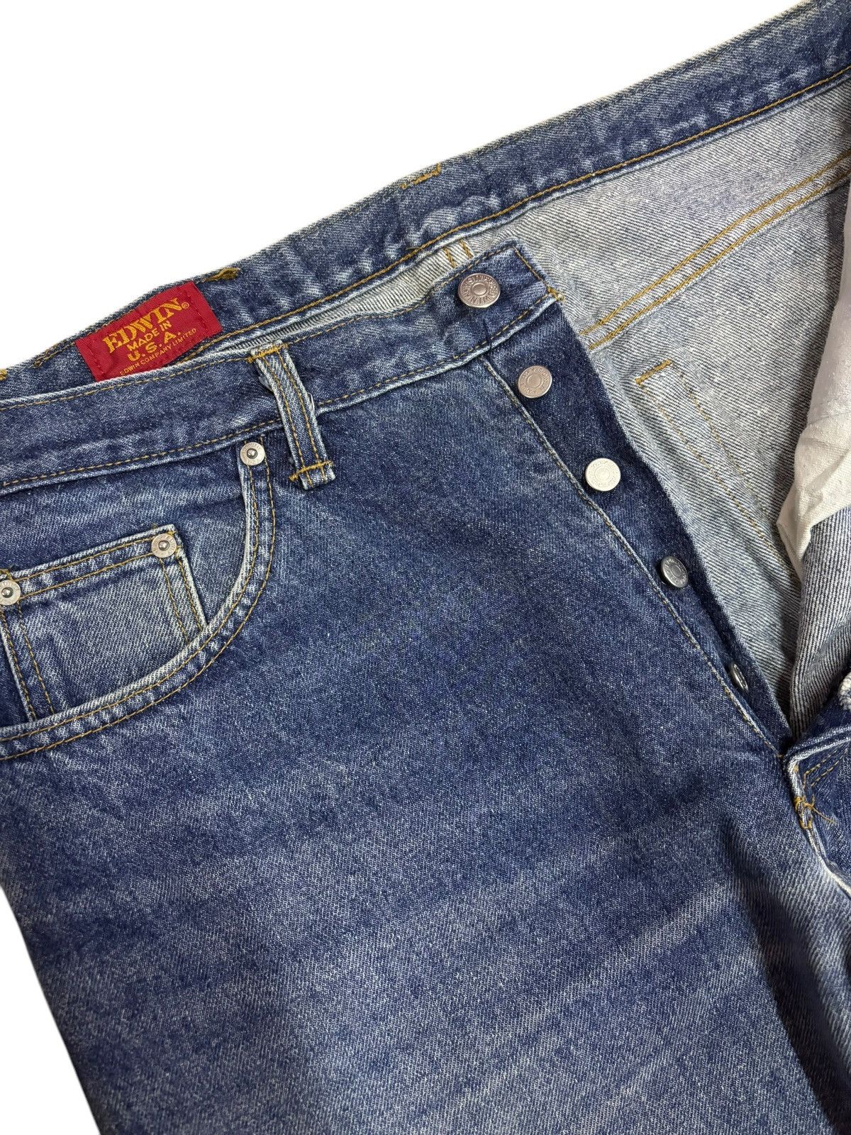 Edwin × Japanese Brand × Vintage Vintage Edwin 914 Classic Faded Blue Washed Jeans Size US 34 / EU 50 - 4 Thumbnail