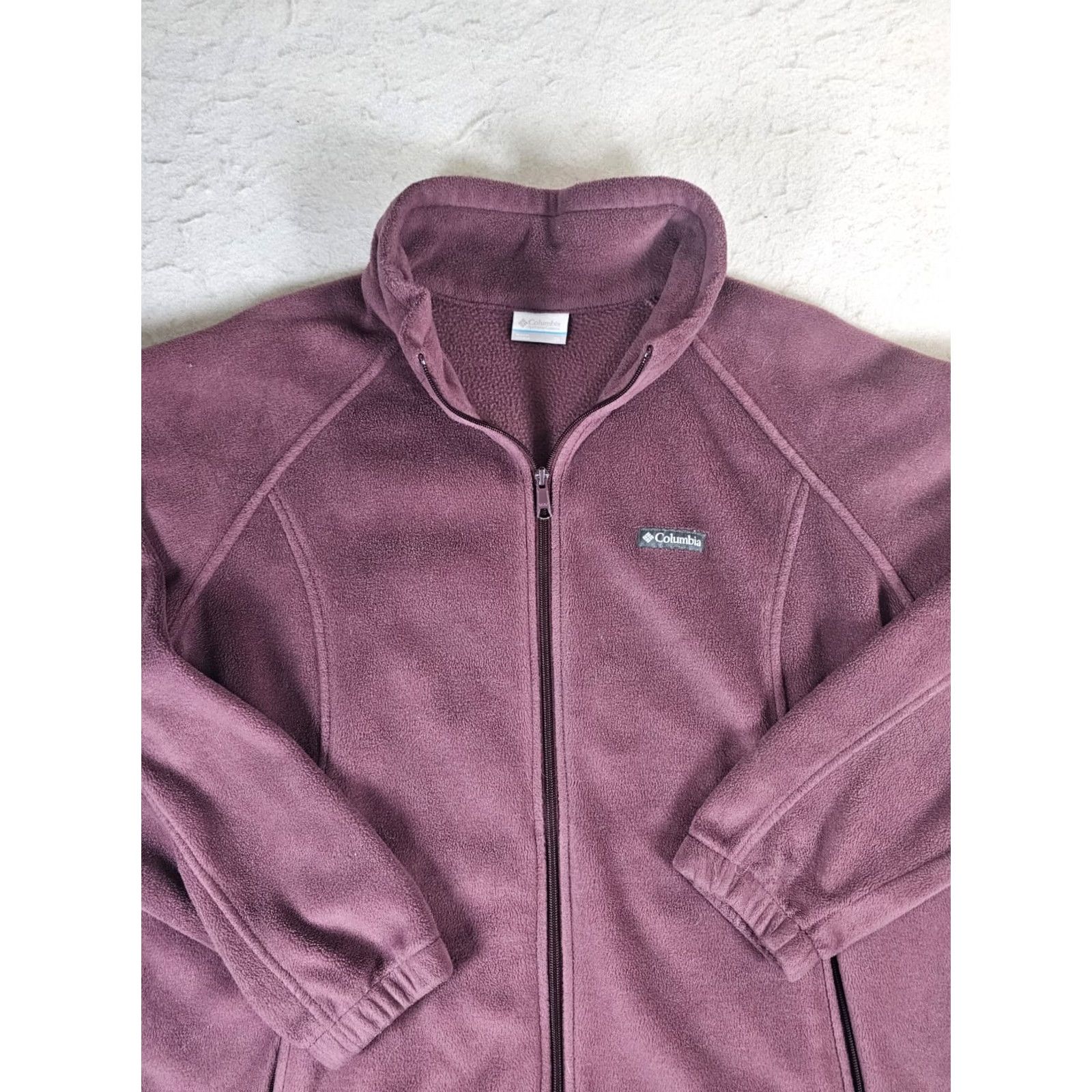 Vintage Columbia Benton Springs Full Zip Fleece Mock Neck Jacket Women's XL Plum Jacket, 1X? Size XL / US 12-14 / IT 48-50 - 2 Thumbnail